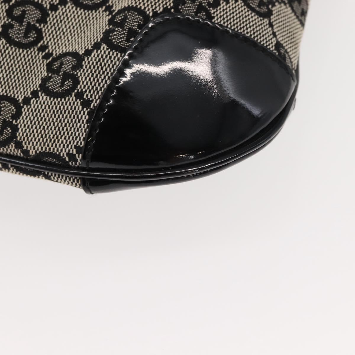 GUCCI GG Canvas Shoulder Bag Black Gold