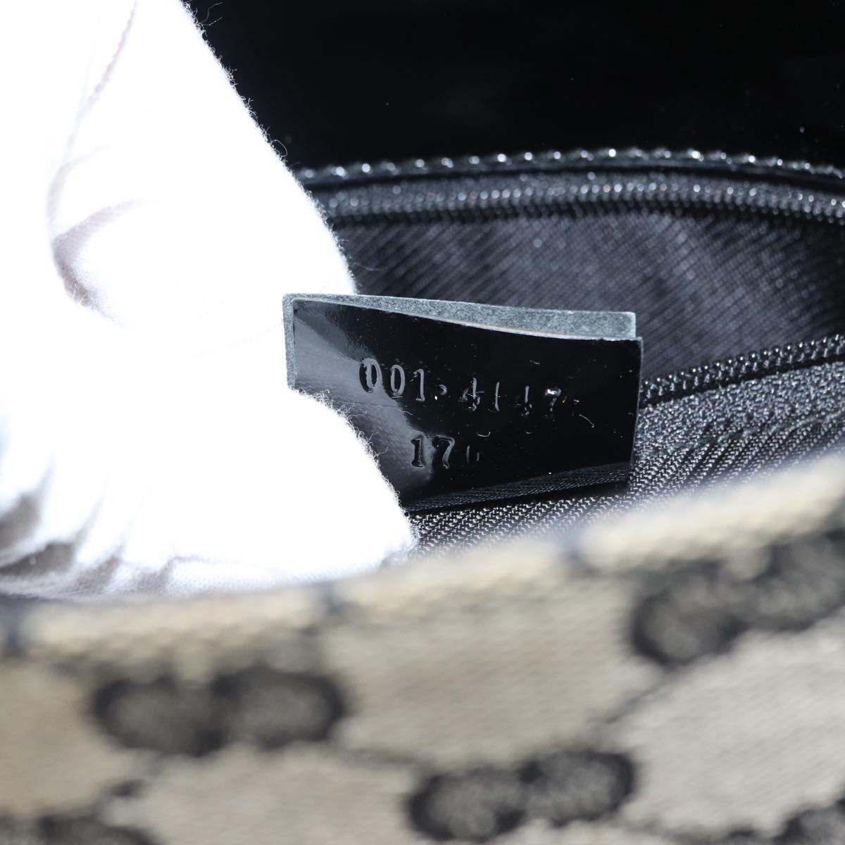 GUCCI GG Canvas Shoulder Bag Black Gold