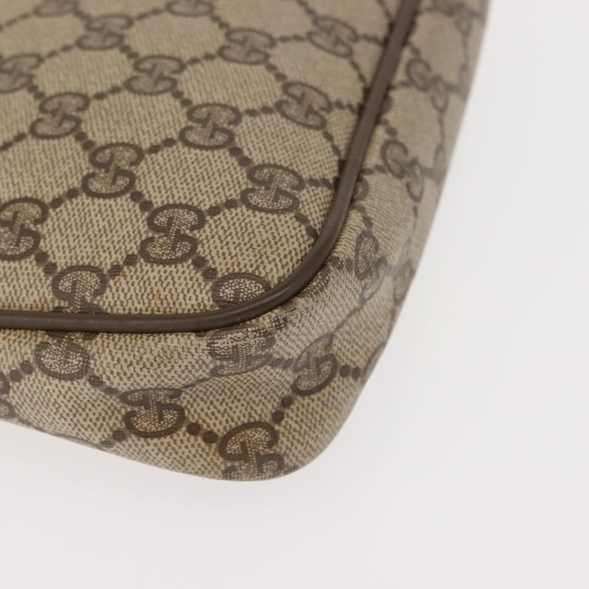 GUCCI GG Supreme Schultertasche PVC Beige Gold