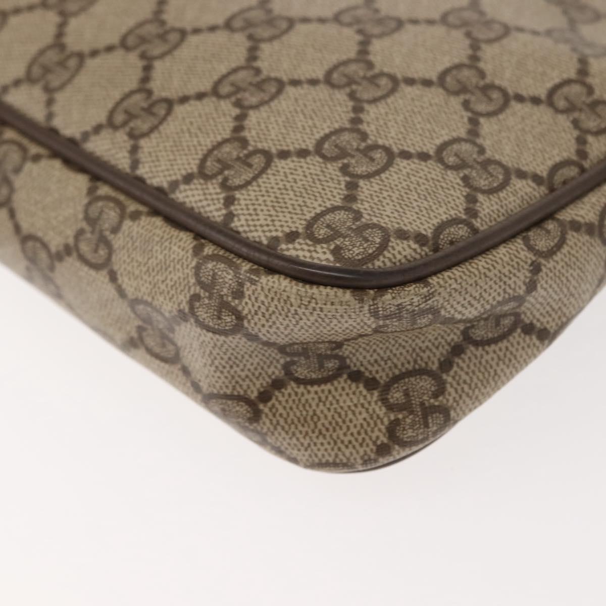 GUCCI GG Supreme Schultertasche PVC Beige Gold