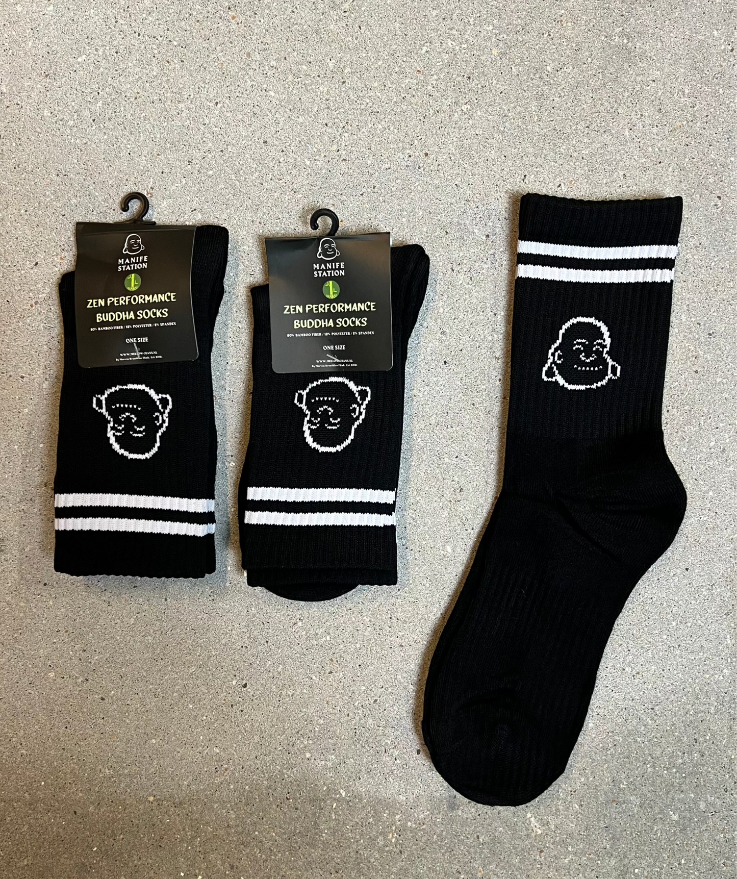 Schwarze Manifestation Zen Performance Bamboo Buddha Socke 🎍