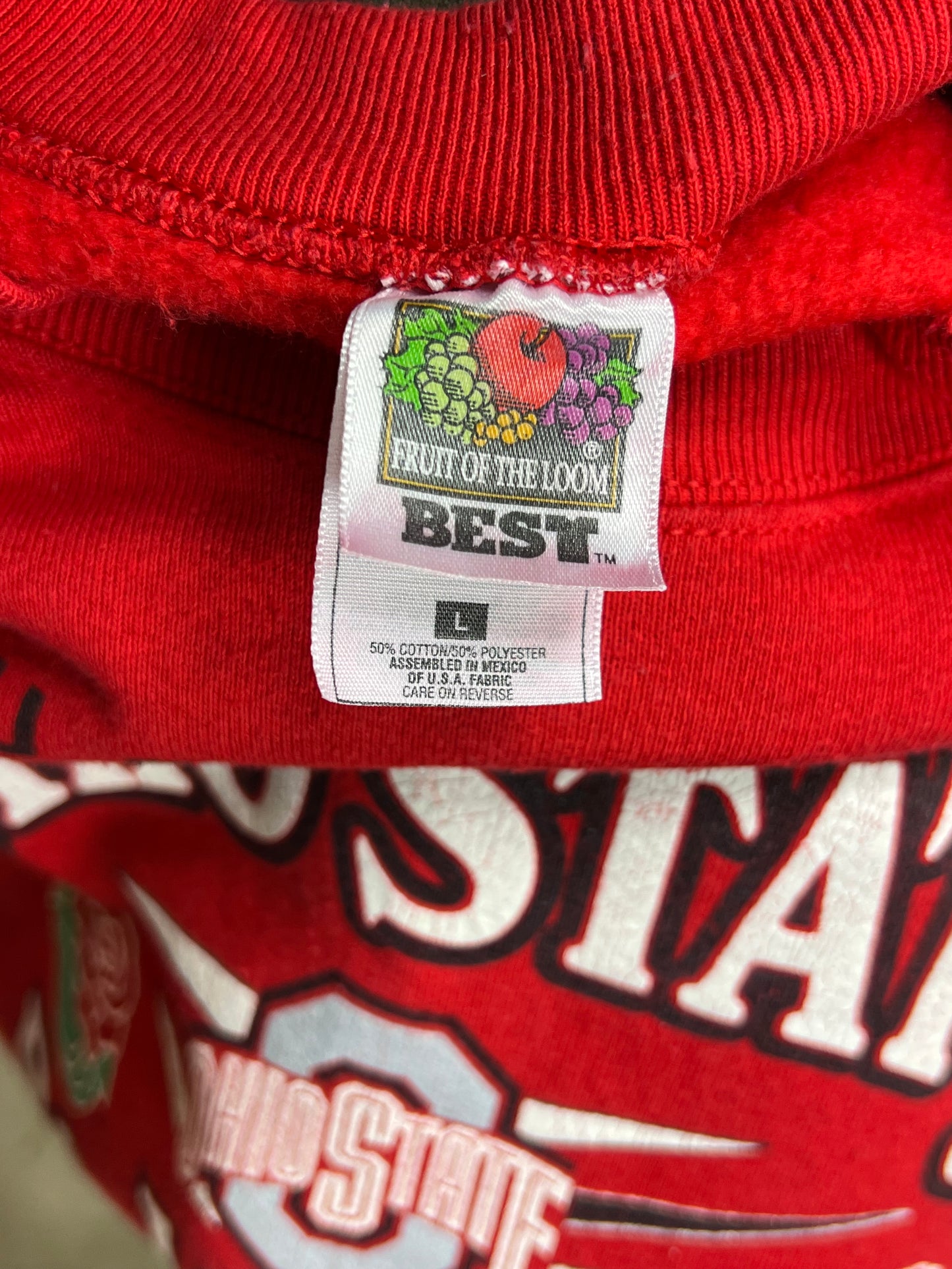 Red Buckeyes Ohio State 1997 Rose Bowl Champion Varsity sweatshirt (Large)