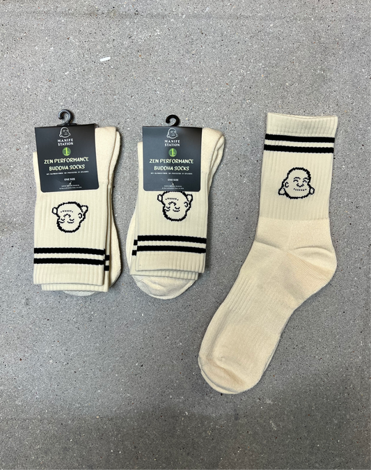 Crème/Beige Manifestation Zen Performance Bamboo Buddha Sock