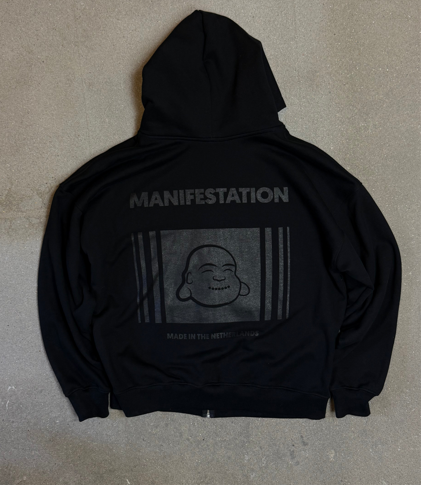 Black Ultra Heavy Statement Zip Hoodie (made in NL π³π±) (600gsm) (slightly cropped)