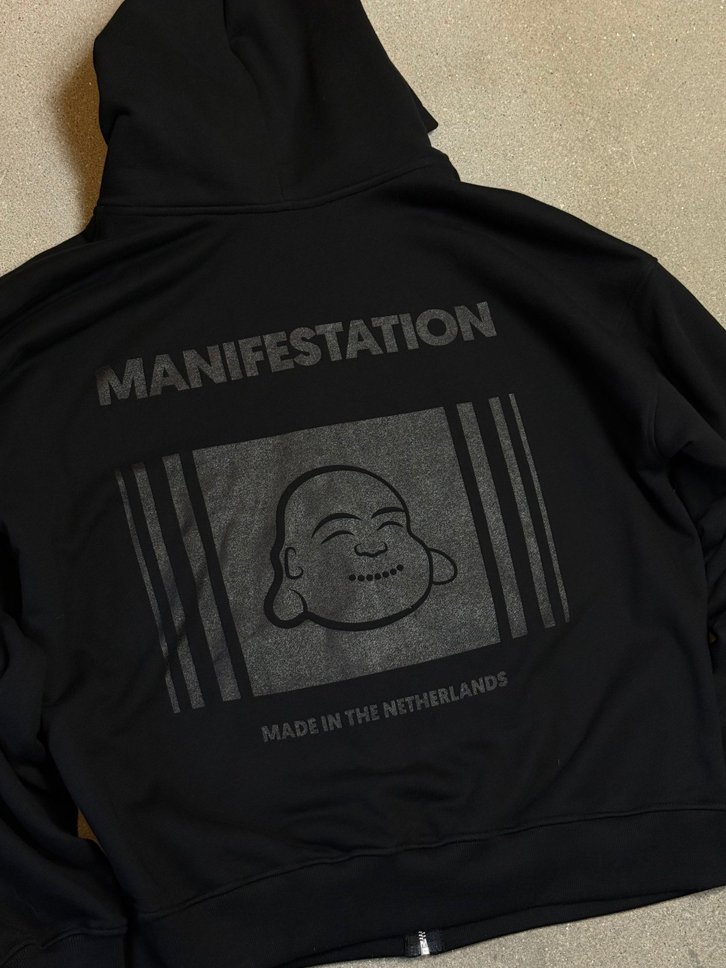 Black Ultra Heavy Statement Zip Hoodie (made in NL π³π±) (600gsm) (slightly cropped)