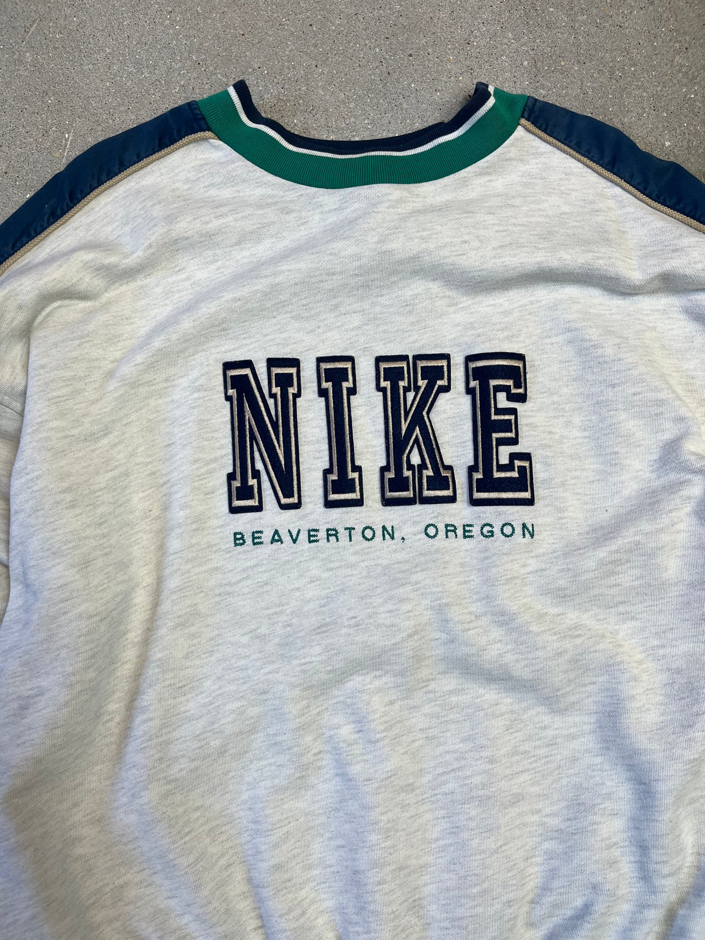 Rare 1980s Nike Spellout Beaverton Oregon Logo Sweatshirt (Made in USA) (XL)