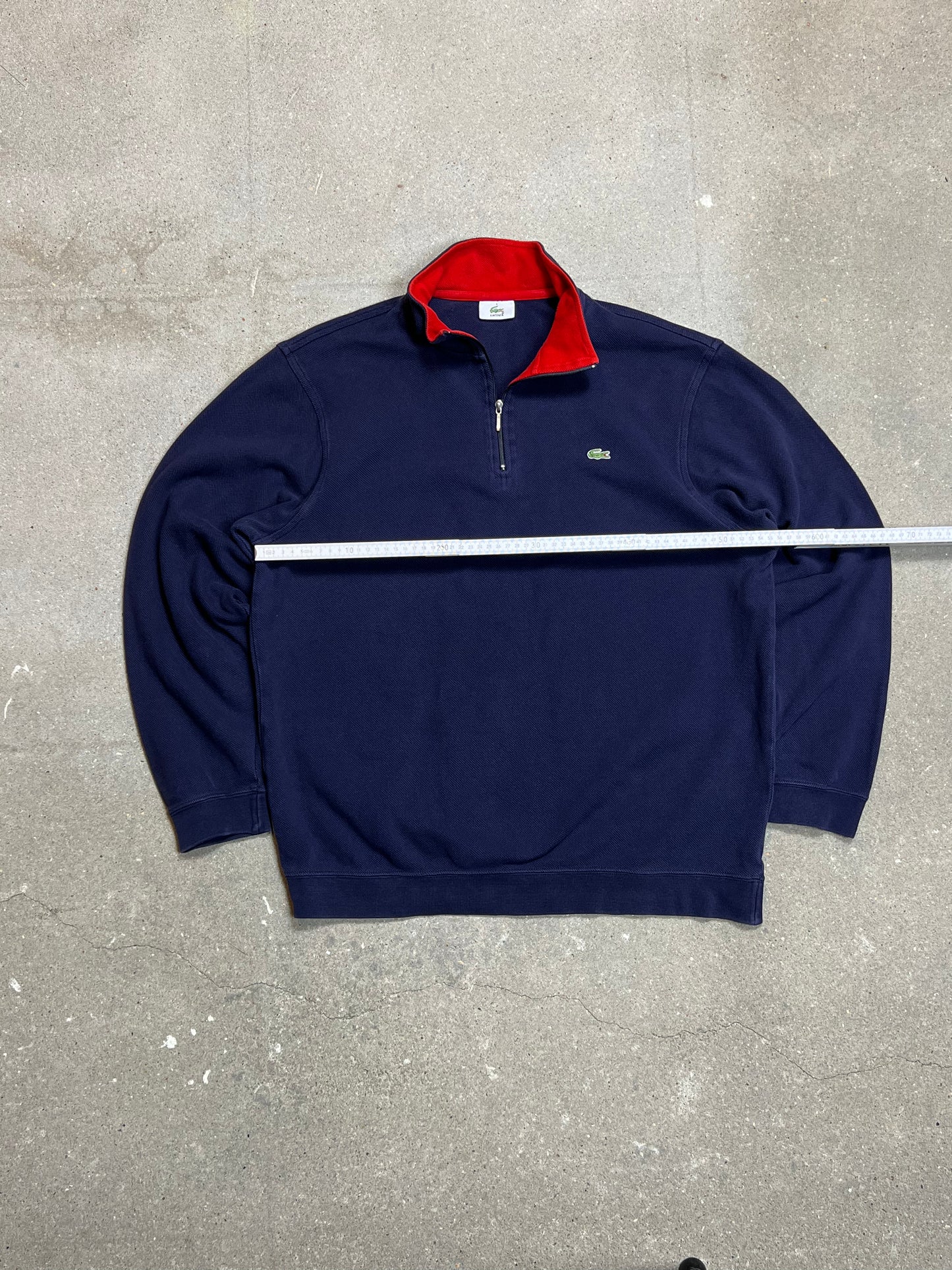 NAVY VINTAGE LACOSTE LOGO QUARTER ZIP (5 / Medium)