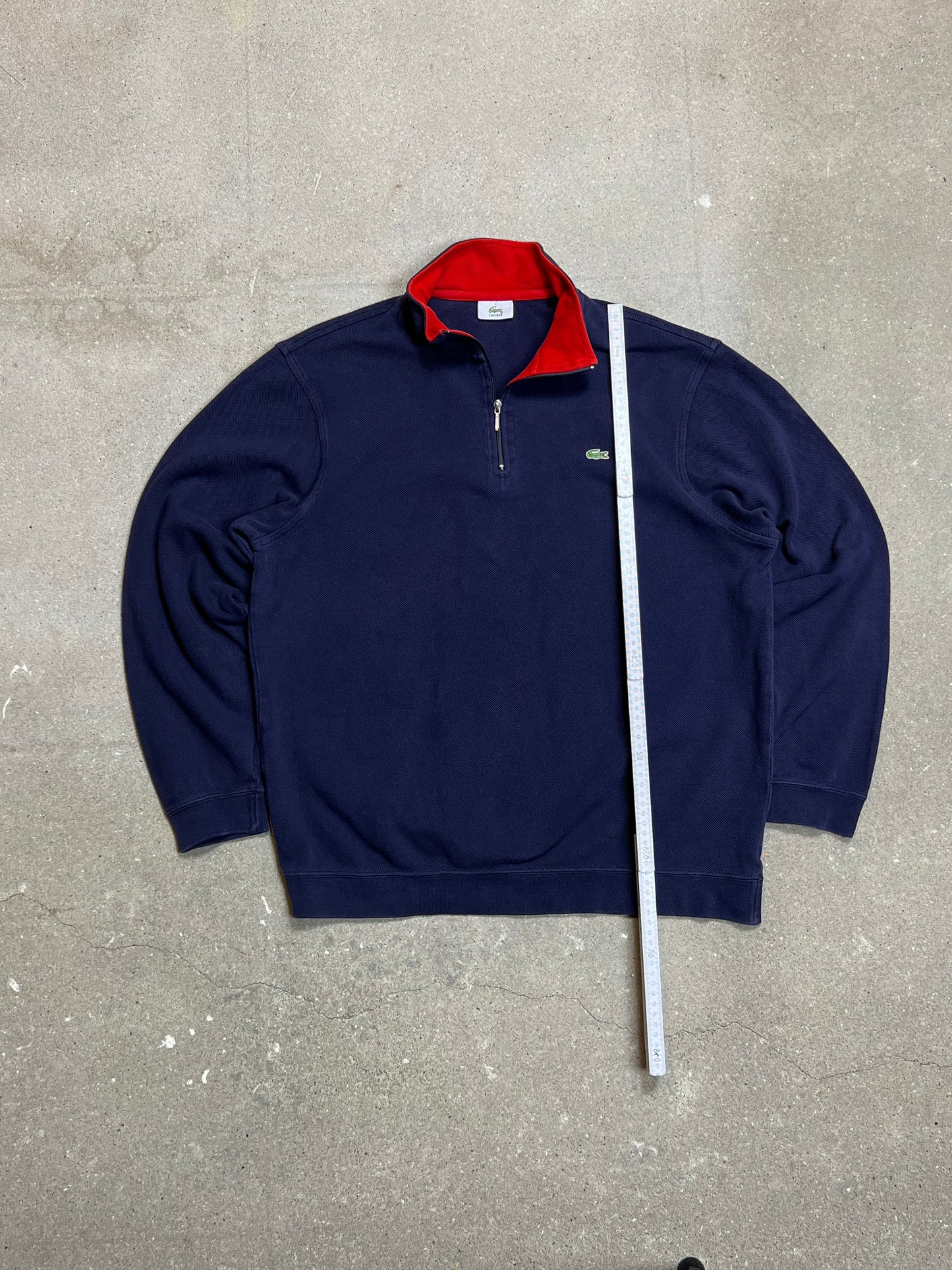 NAVY VINTAGE LACOSTE LOGO QUARTER ZIP (5 / Medium)