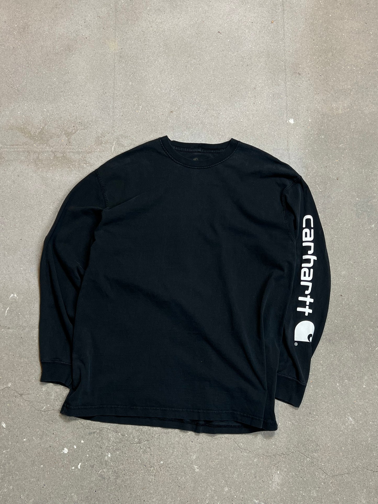 VERFASSENES SCHWARZES VINTAGE CARHARTT LONGSLEEVE T-Shirt (XL)