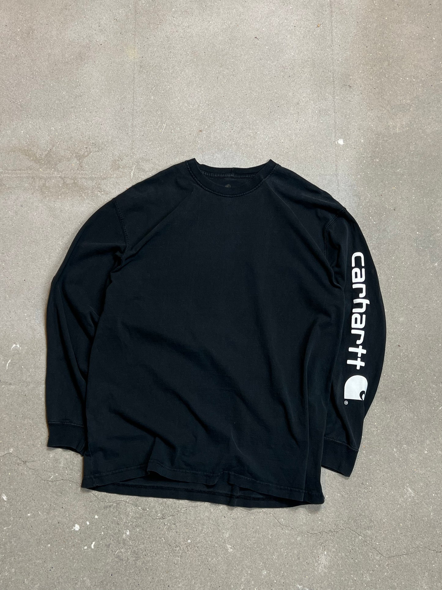 VERFASSENES SCHWARZES VINTAGE CARHARTT LONGSLEEVE T-Shirt (XL)