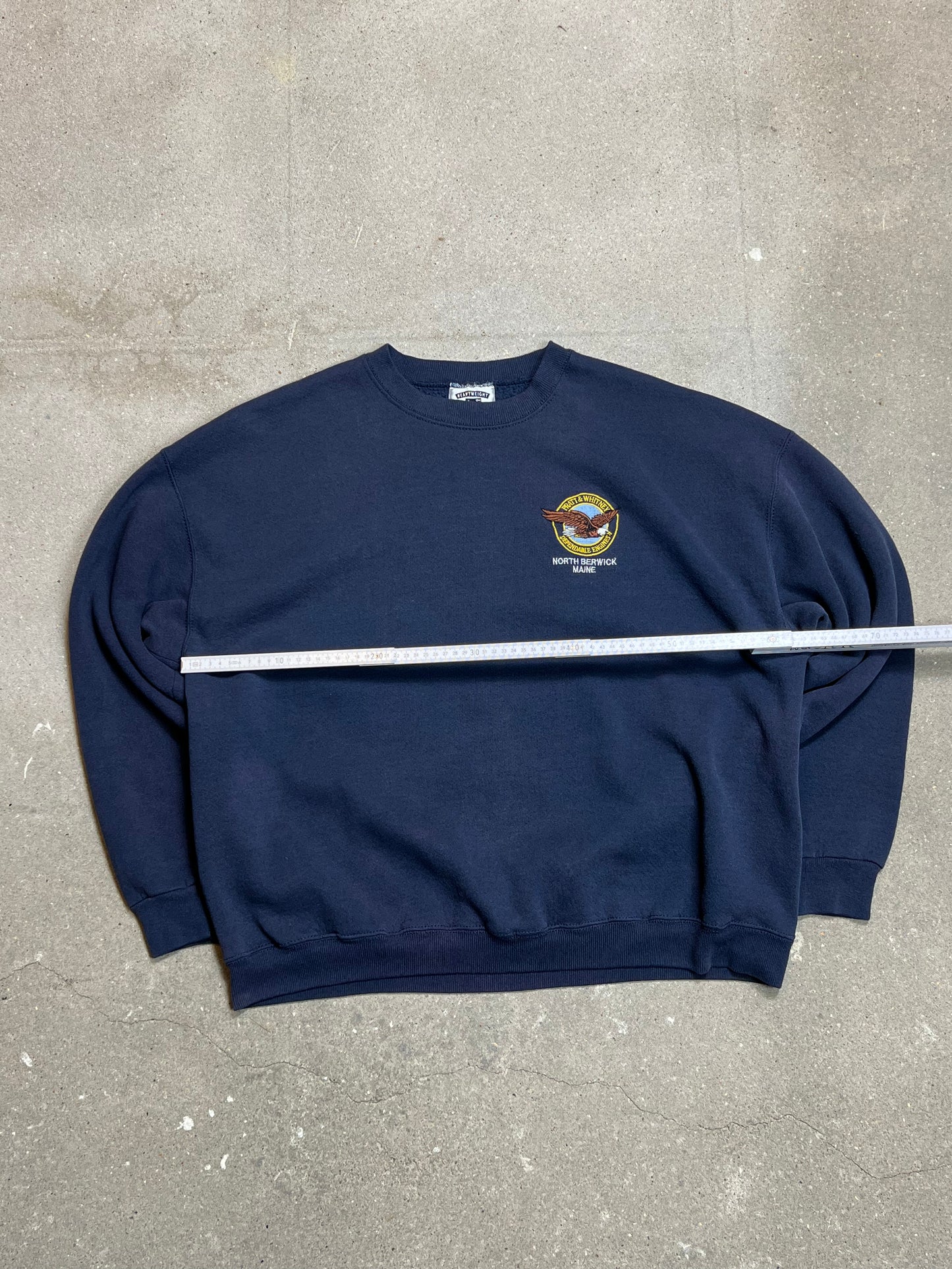 VERBLASSTES NAVY 90ER JAHRE VINTAGE LEE HEAVYWEIGHT „NORTH BERWICK MAINE“ (XXL)