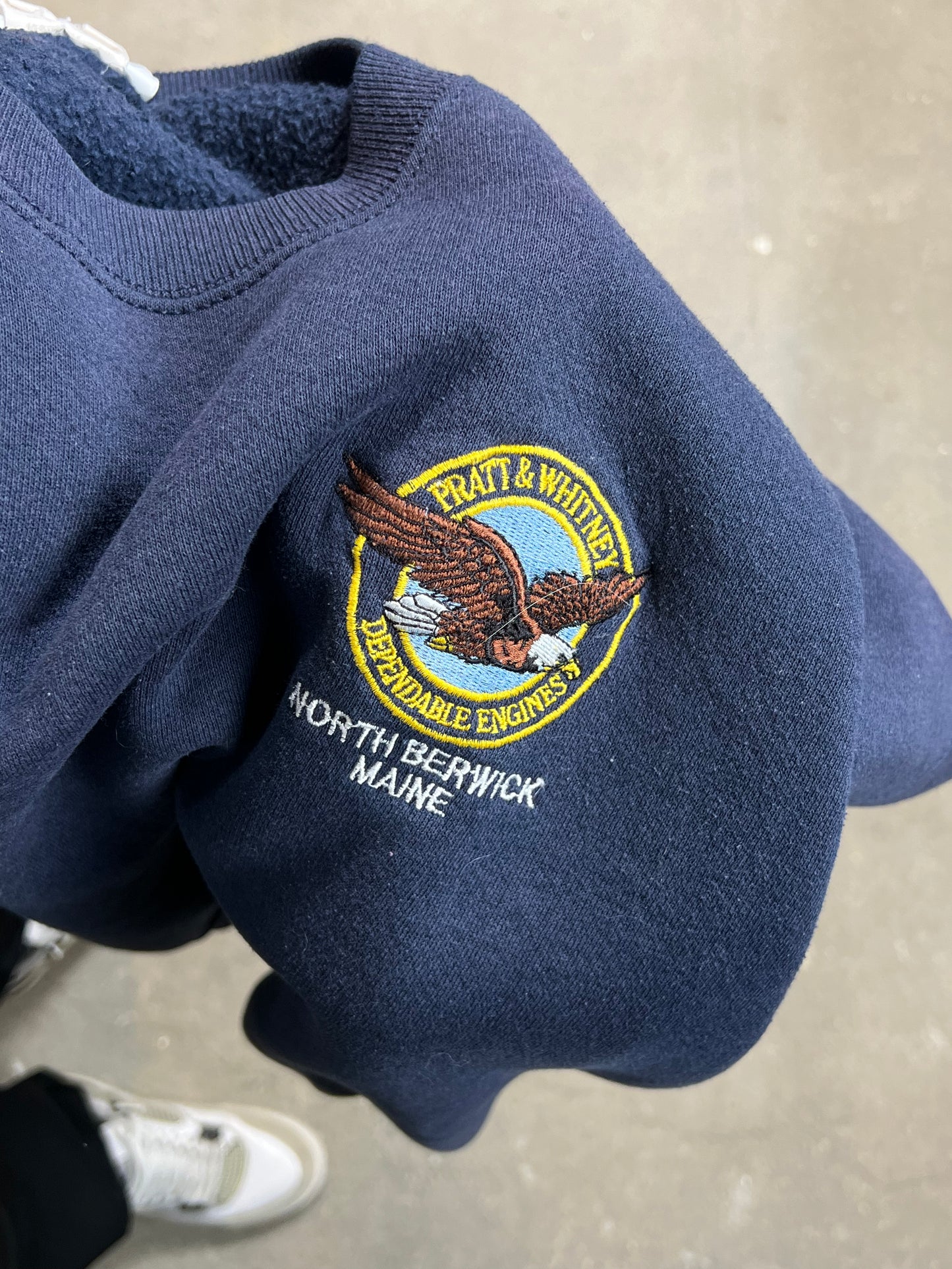 VERBLASSTES NAVY 90ER JAHRE VINTAGE LEE HEAVYWEIGHT „NORTH BERWICK MAINE“ (XXL)