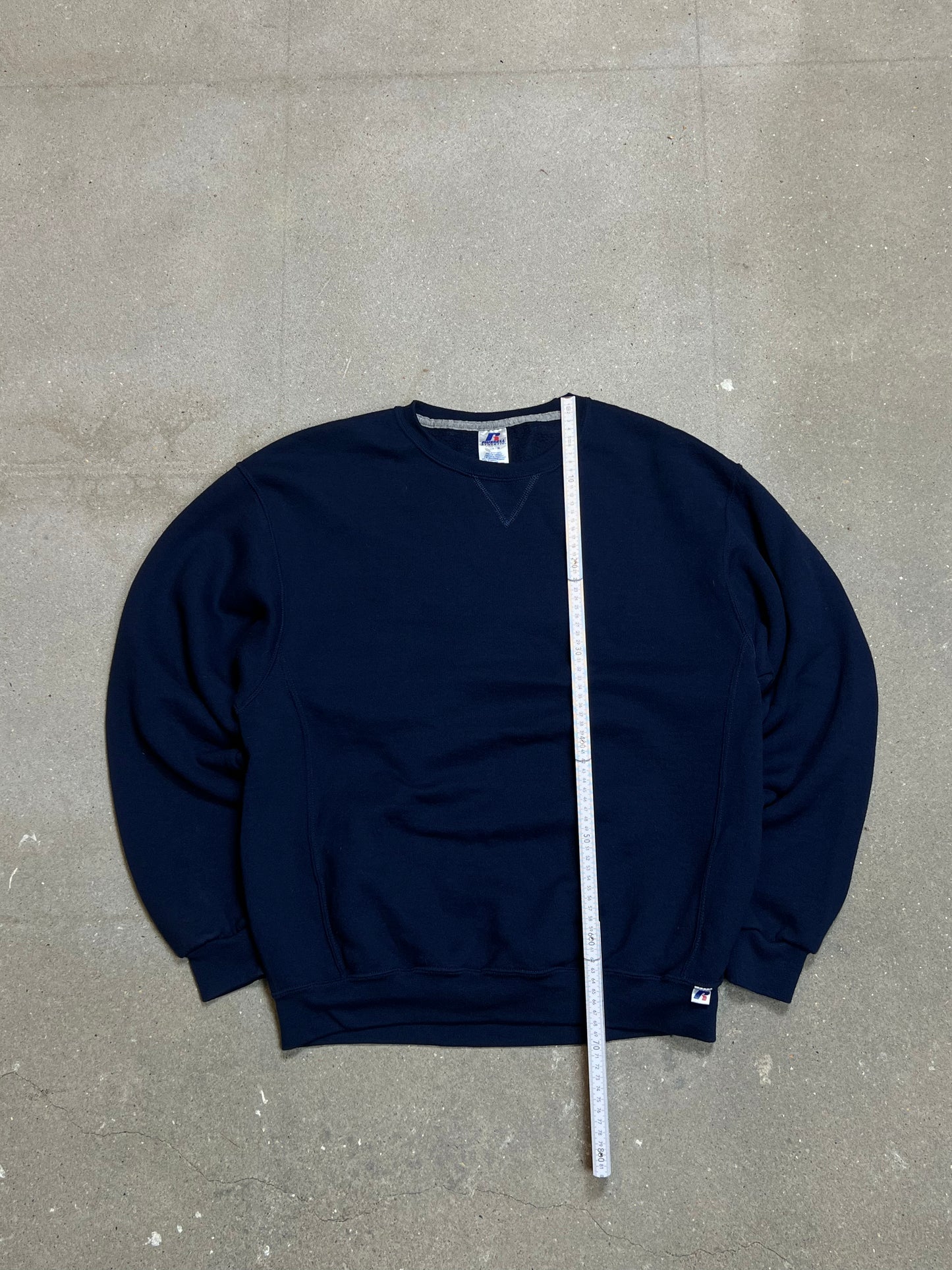 NAVY VINTAGE RUSSEL ATHLETICS BLANK SWEATSHIRT (Large)