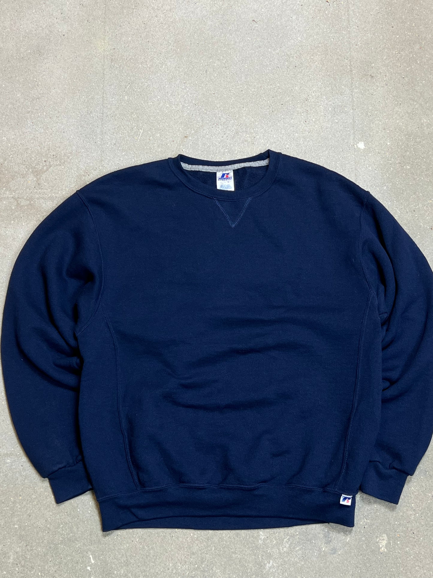 NAVY VINTAGE RUSSEL ATHLETICS BLANK SWEATSHIRT (Large)
