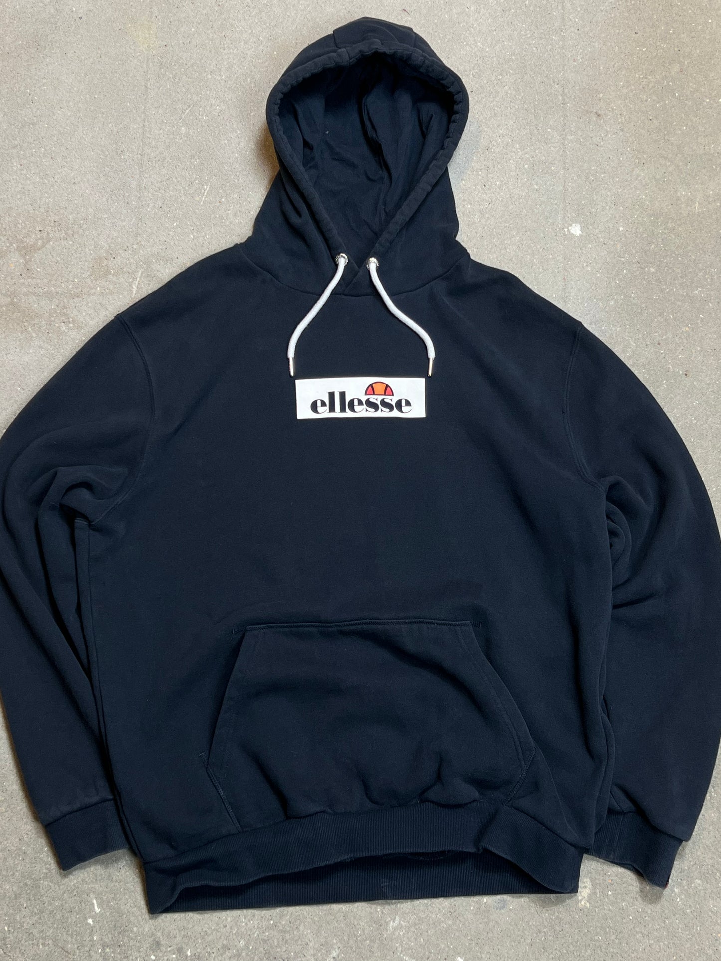 NAVY BLUE VINTAGE ELLESSE HOODIE (XL)