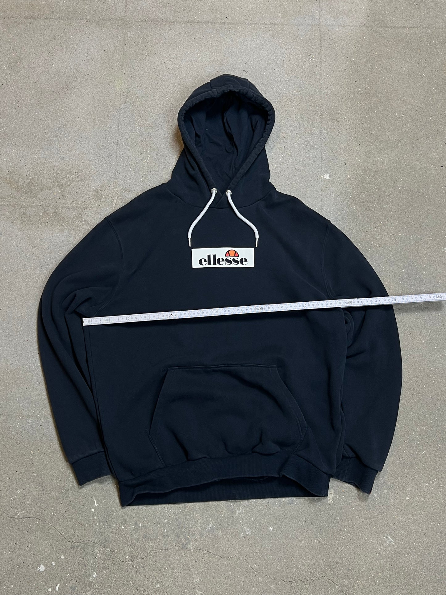 NAVY BLUE VINTAGE ELLESSE HOODIE (XL)