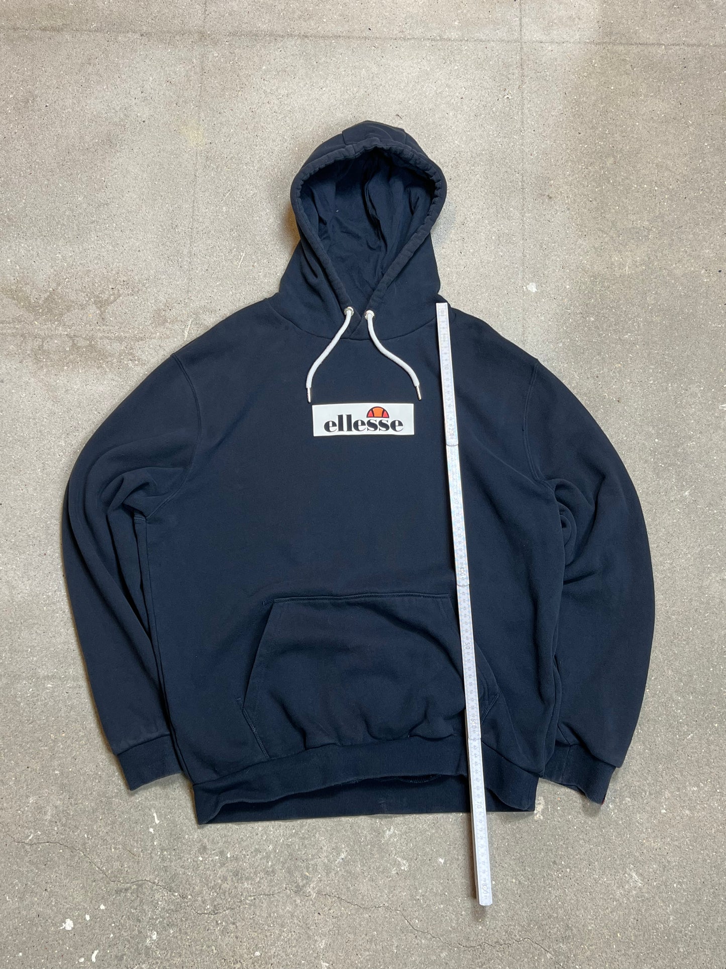 NAVY BLUE VINTAGE ELLESSE HOODIE (XL)