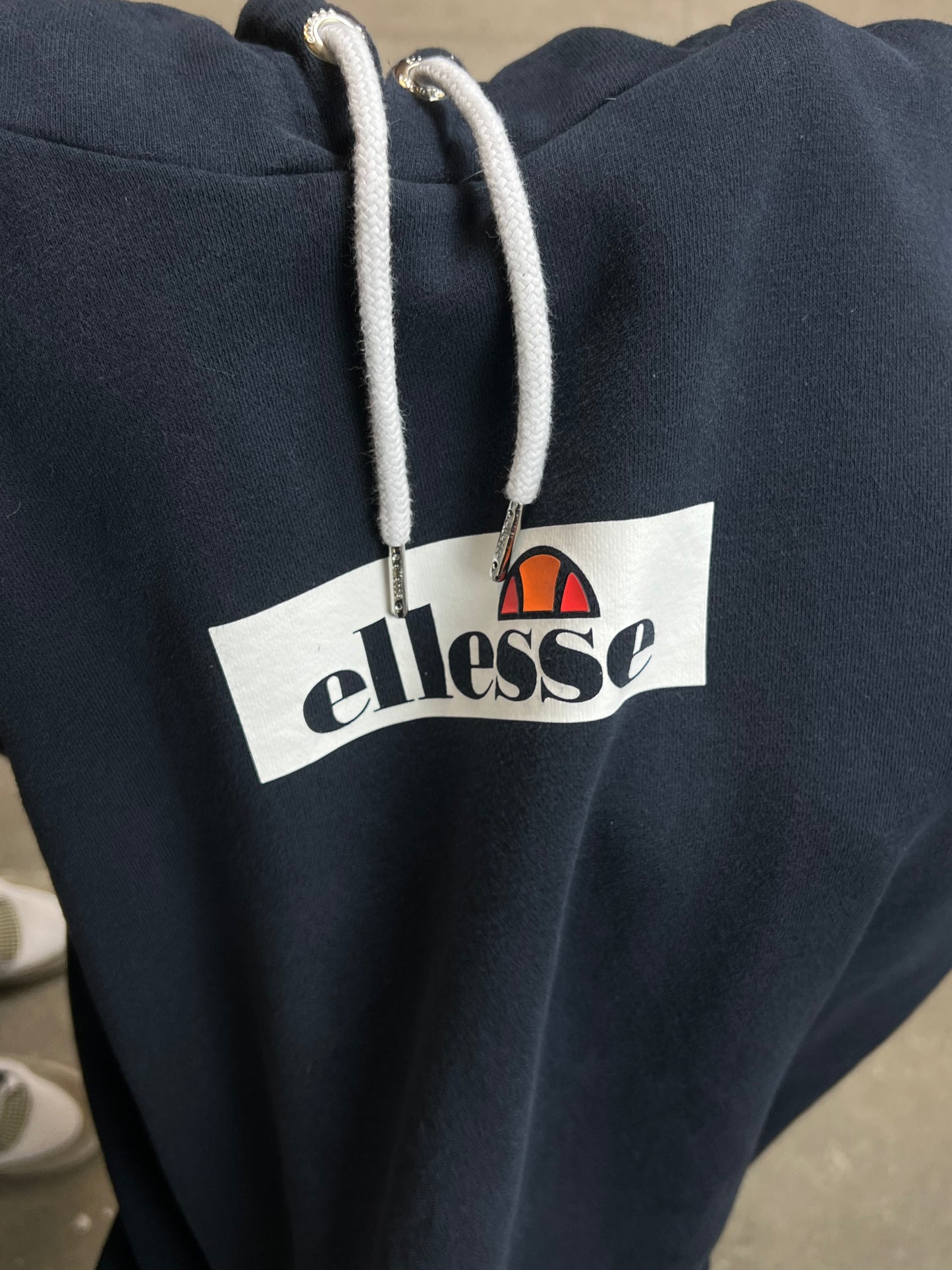 NAVY BLUE VINTAGE ELLESSE HOODIE (XL)
