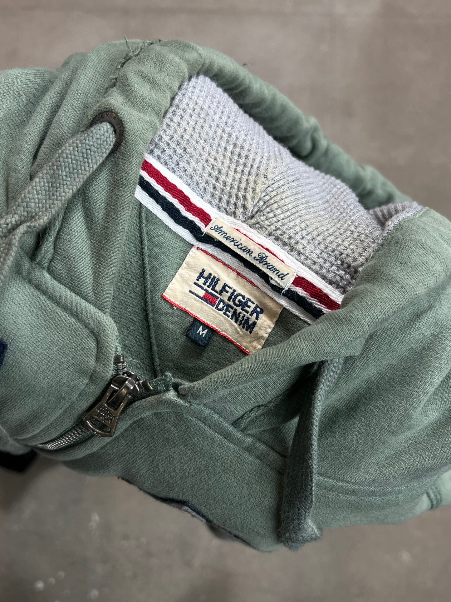 SAGE VINTAGE TOMMY HILFIGER ZIP HOODIE (Medium)