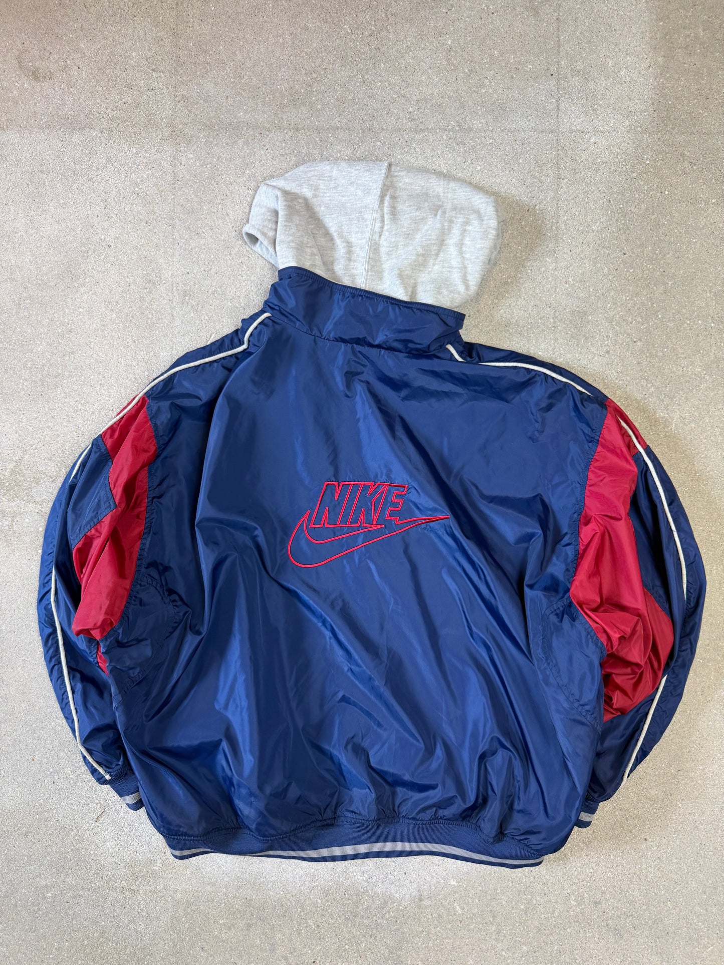 Early 90s Blue Red Nike Regular/Boxy Reversible Track Suit Set (Jacket XL + Pants XL)