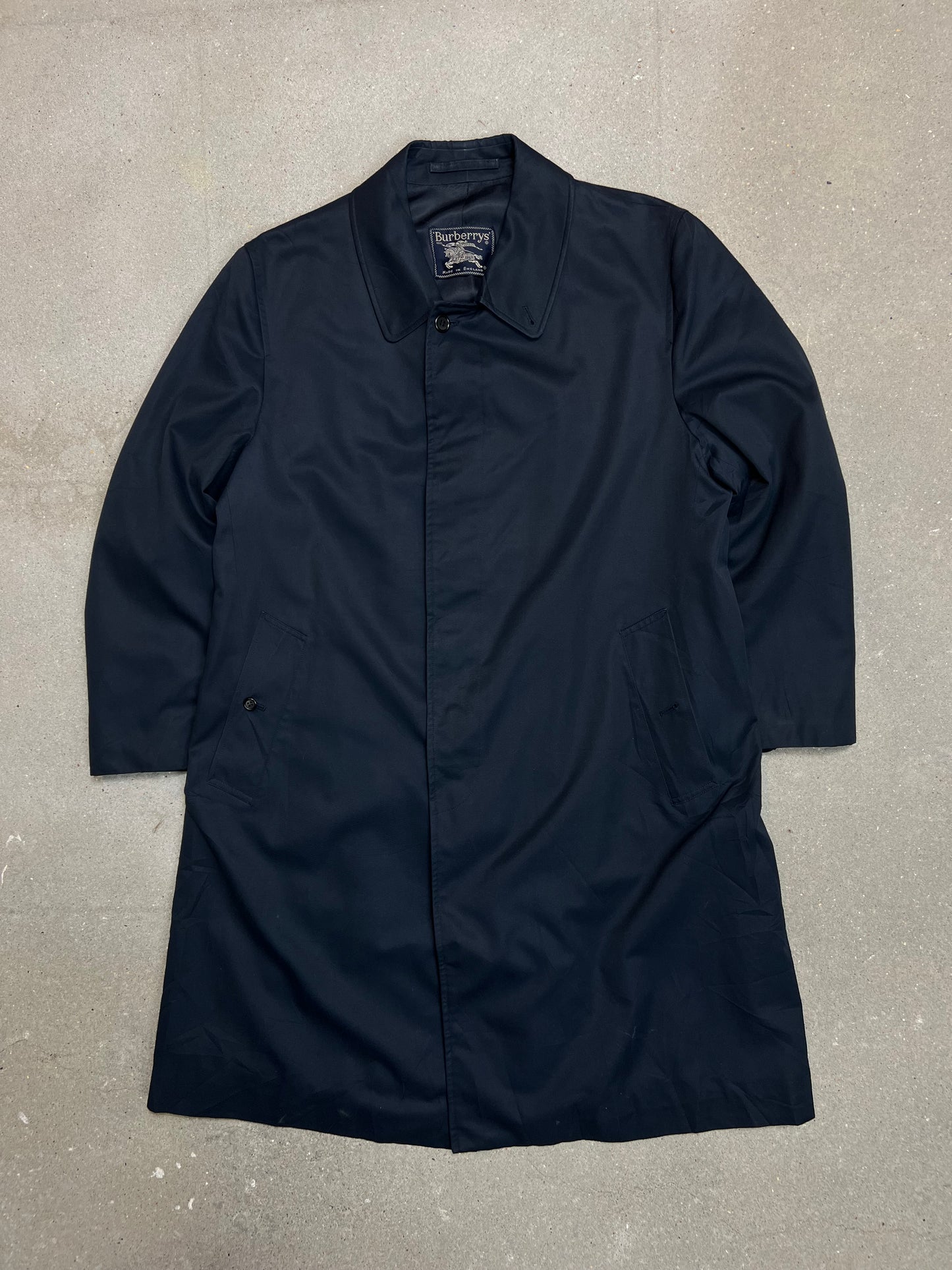 DARK NAVY VINTAGE BURBERRY COAT (Medium)