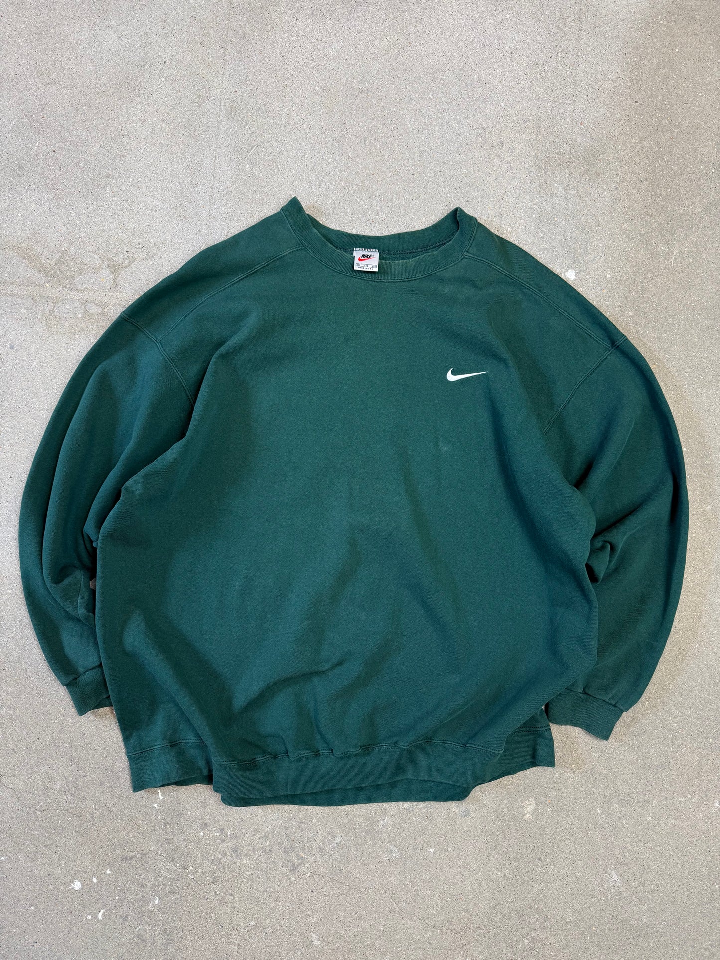 Late 1990s Made in USA Nike Swoosh Embroidery Logo Sweatshirt Forest green (XXL)