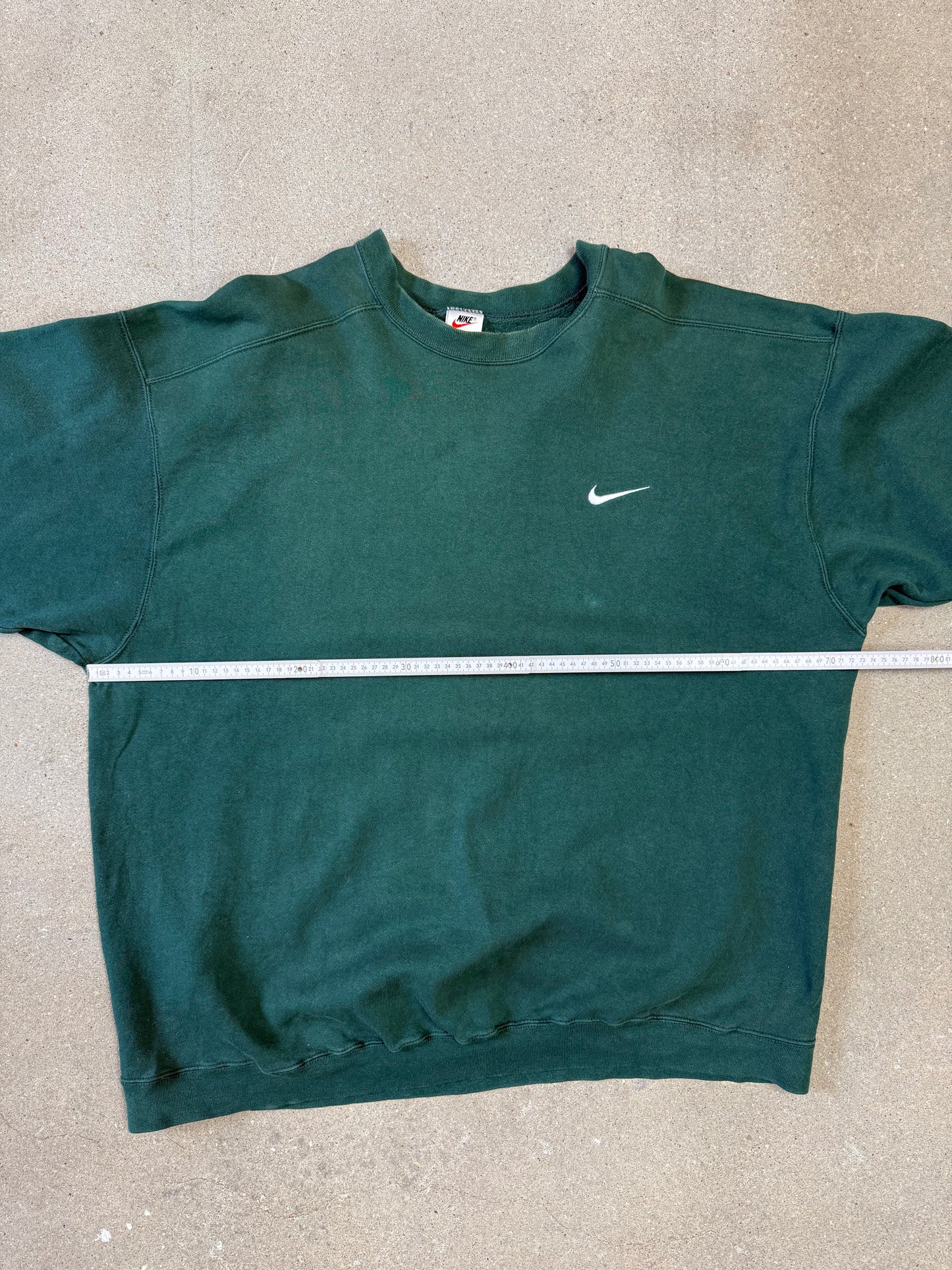 Late 1990s Made in USA Nike Swoosh Embroidery Logo Sweatshirt Forest green (XXL)