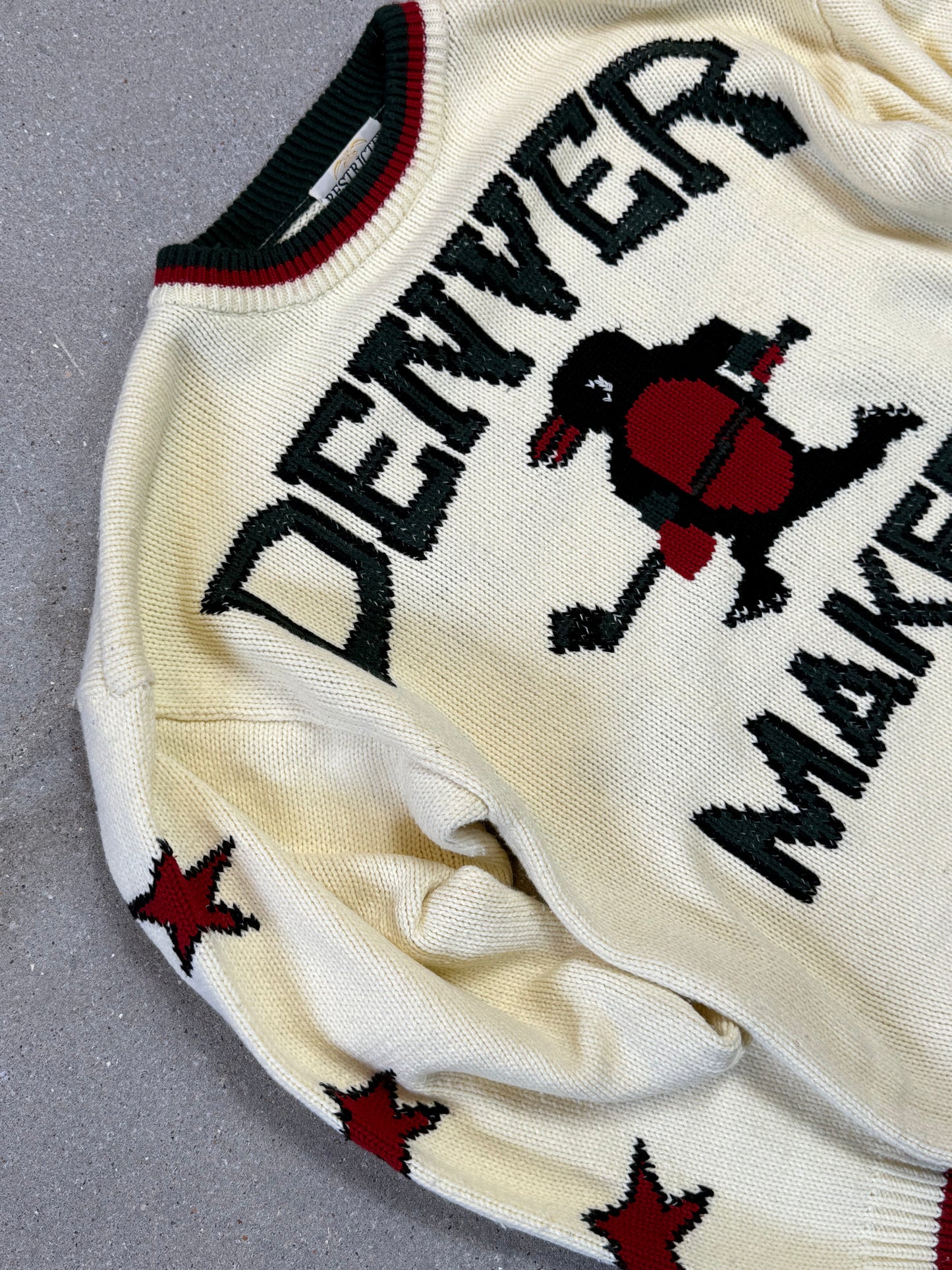 Rare Vintage Denver Makers Coach Union Penguin Boxy Knit in Créme (Size 3. Size L)