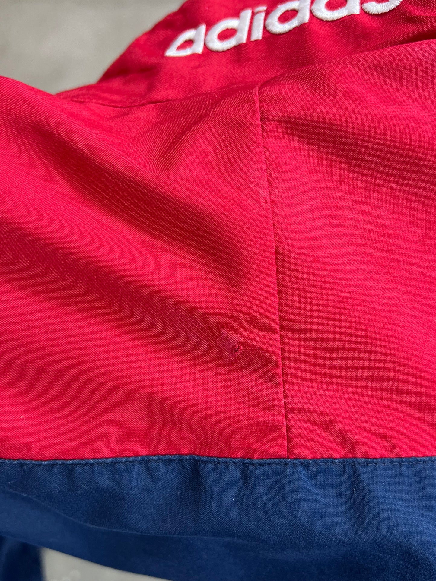 DARK NAVY RED VINTAGE ADIDAS 90S SPORT ZIP JACKET (LARGE)