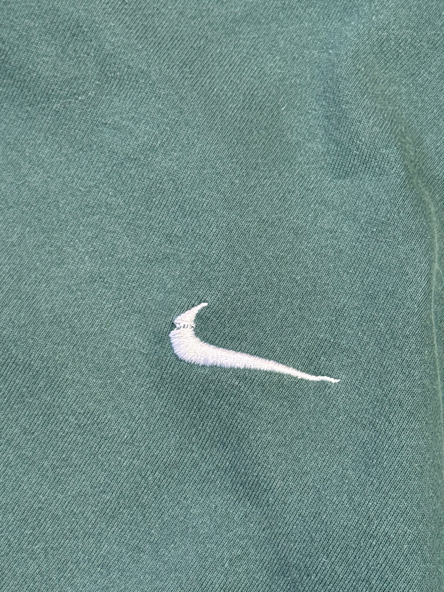 Late 1990s Made in USA Nike Swoosh Embroidery Logo Sweatshirt Forest Green (XL)
