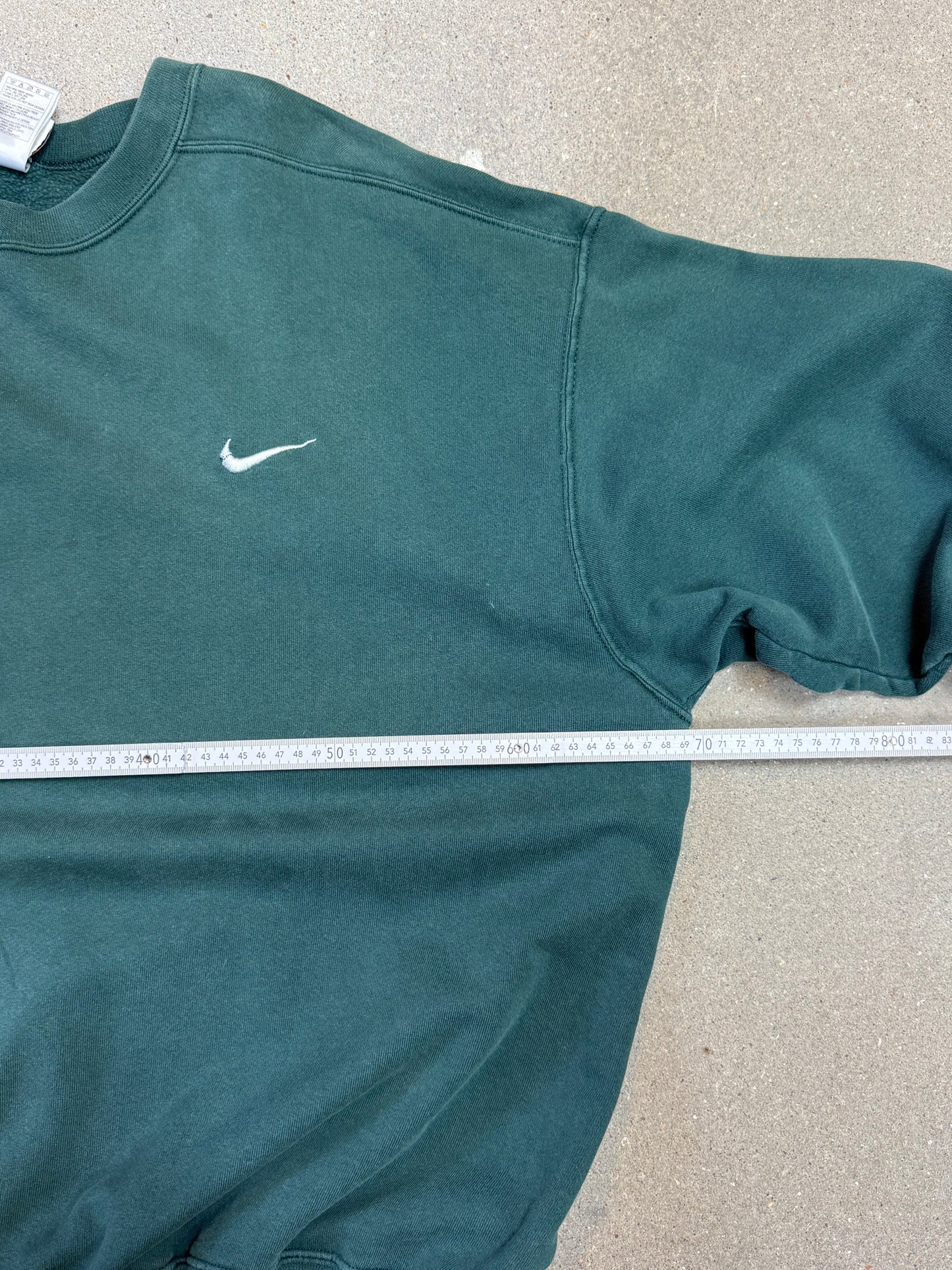 Late 1990s Made in USA Nike Swoosh Embroidery Logo Sweatshirt Forest Green (XL)
