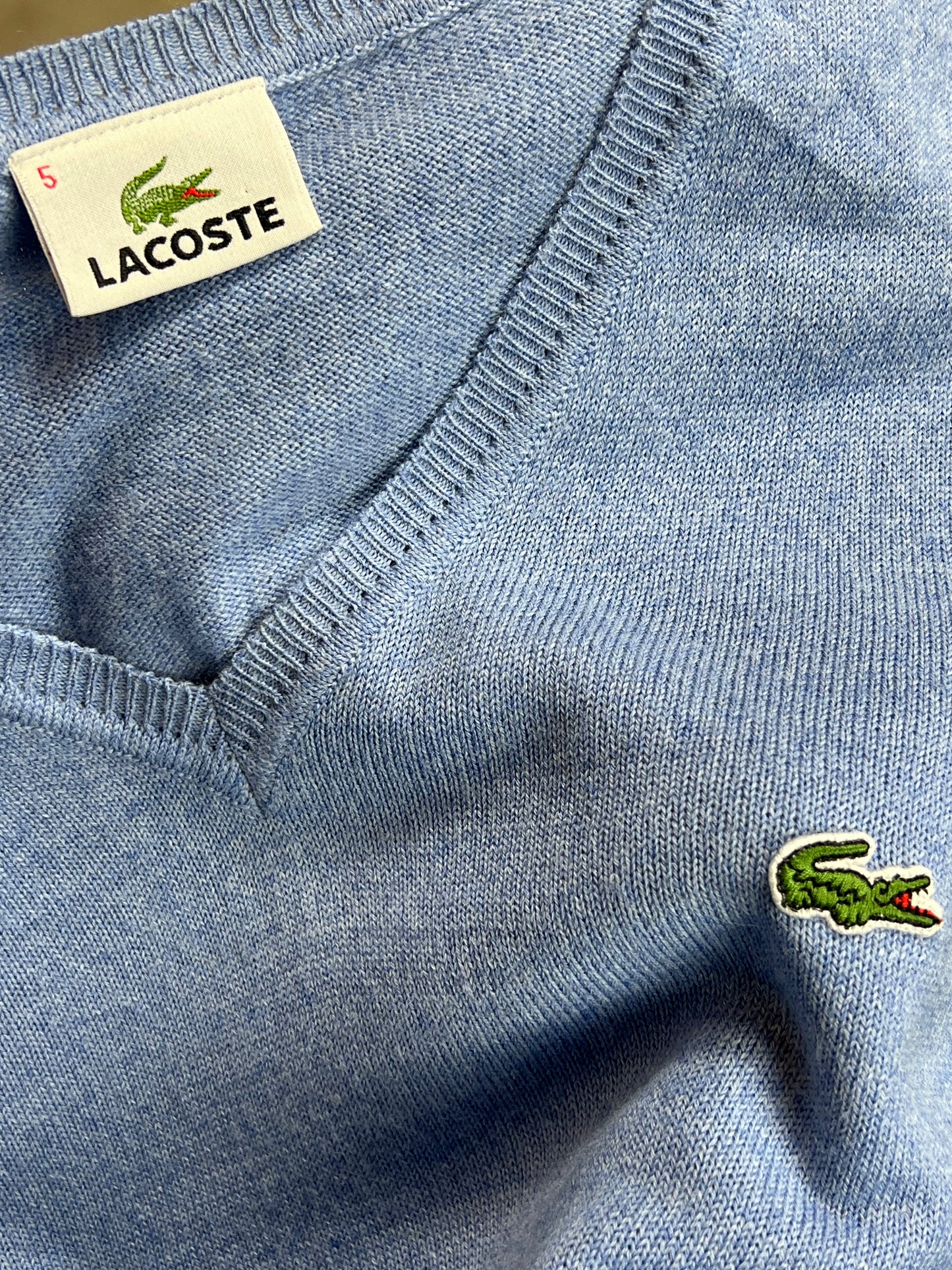 LIGHT BLUE VINTAGE LACOSTE KNIT (MEDIUM)