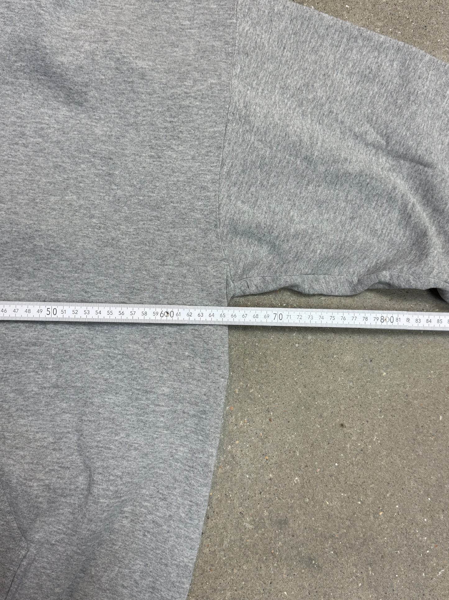 90s Heather Grey Nike blue spellout centre logo Hoodie (XL)