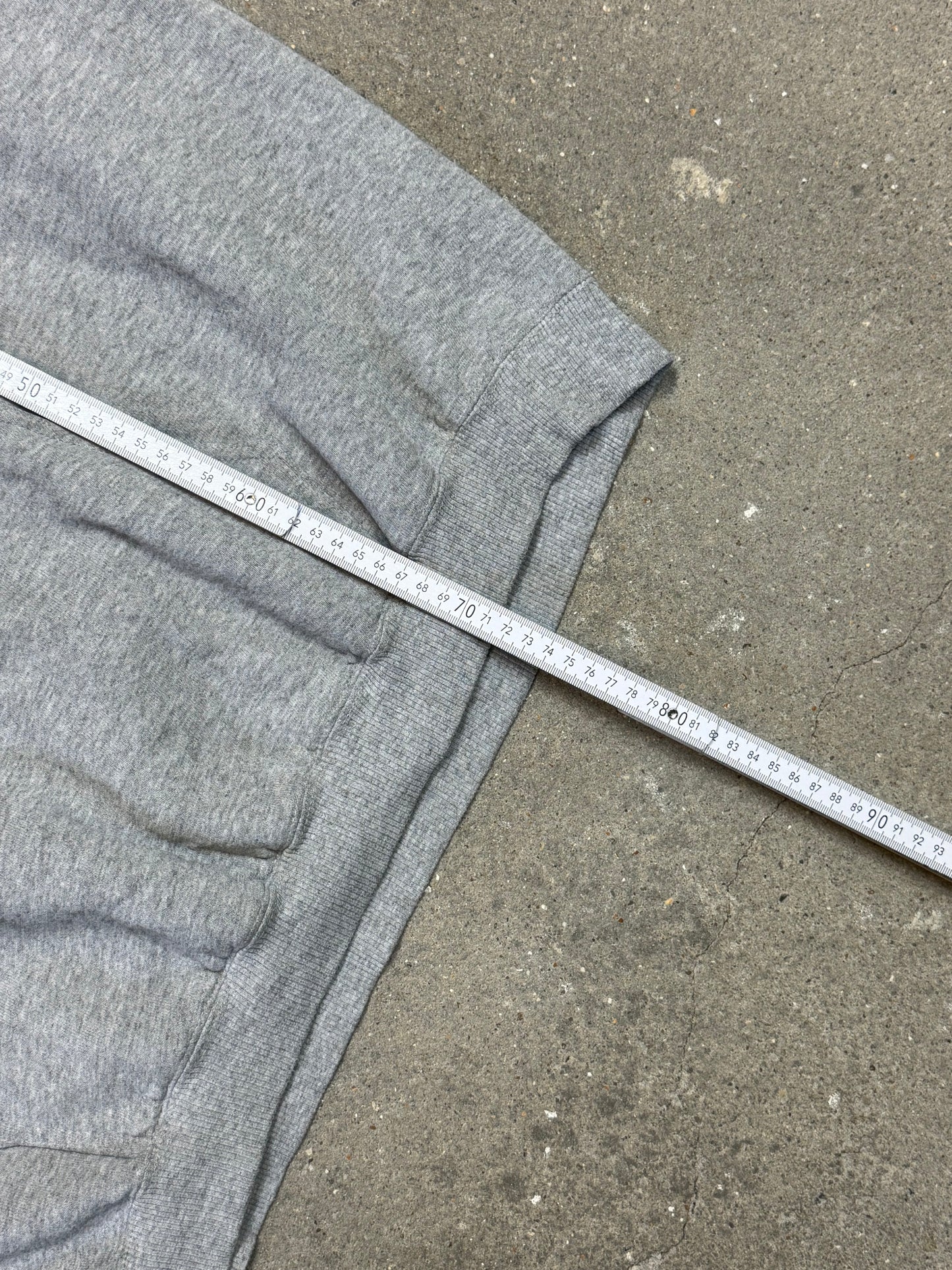 90s Heather Grey Nike blue spellout centre logo Hoodie (XL)
