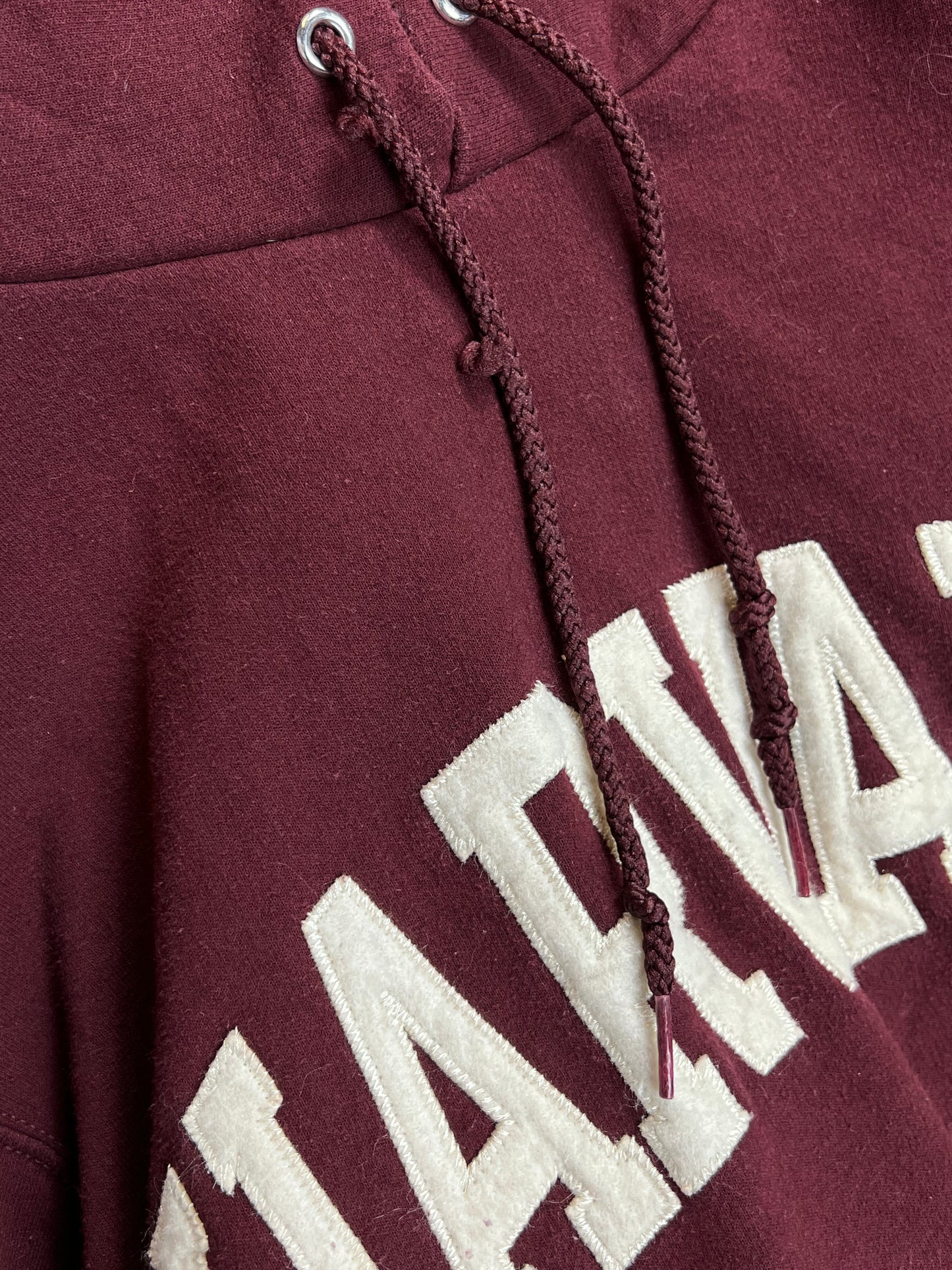 DARK RED VINTAGE CHAMPION HARVARD HOODIE (SMALL)