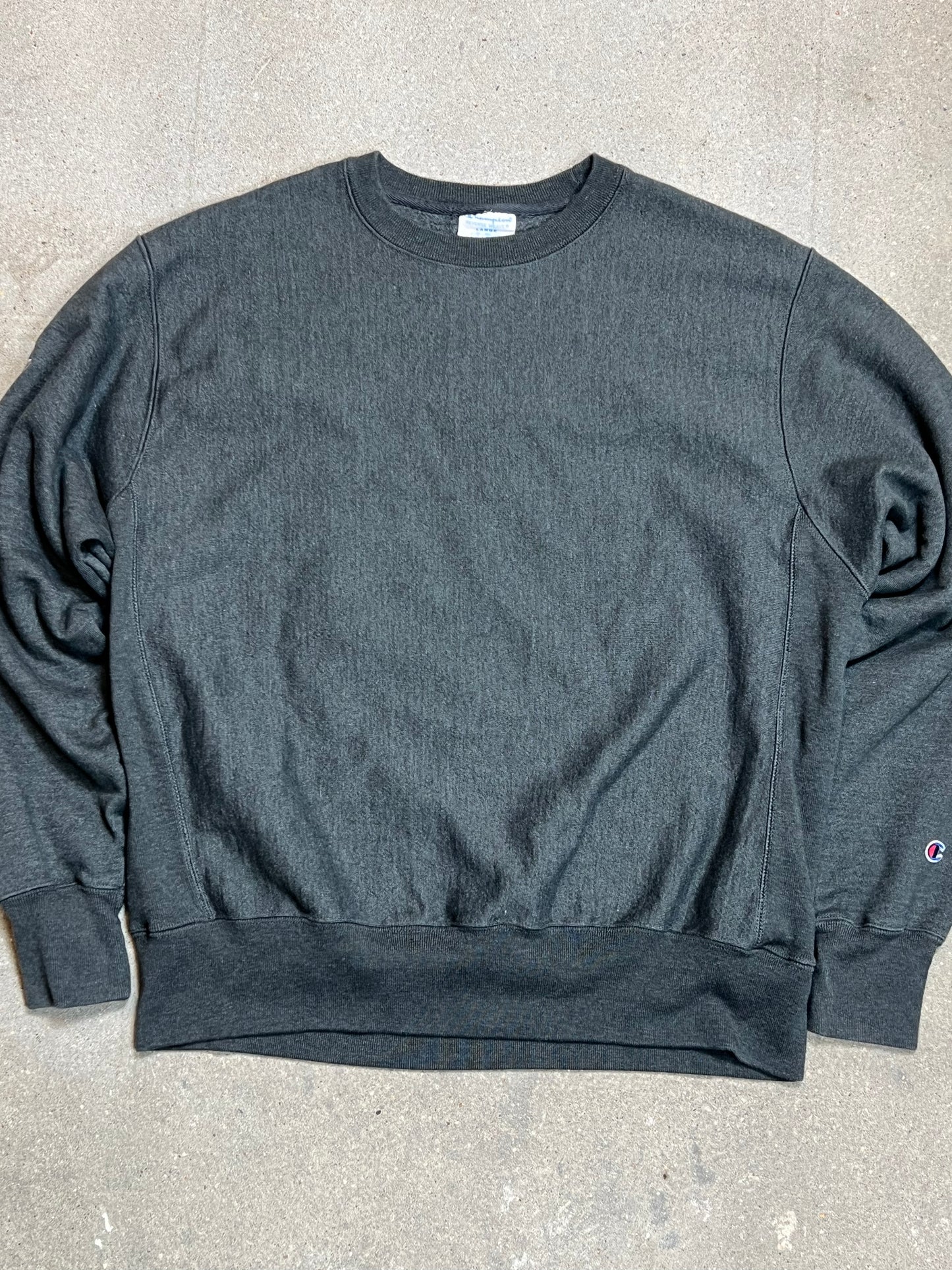 DARK GREY VINTAGE CHAMPION SWEATSHIRT (LARGE)