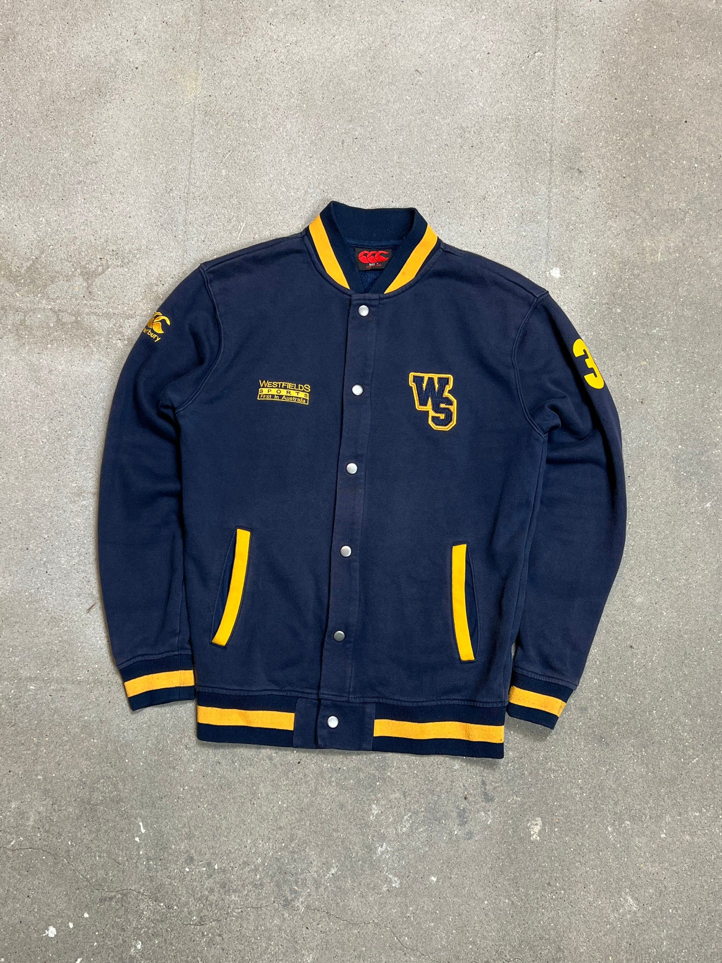 NAVY BLUE VINTAGE VARSITY JACKET UNBRANDED (SMALL)