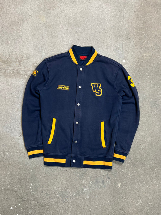 NAVY BLUE VINTAGE VARSITY JACKET UNBRANDED (SMALL)