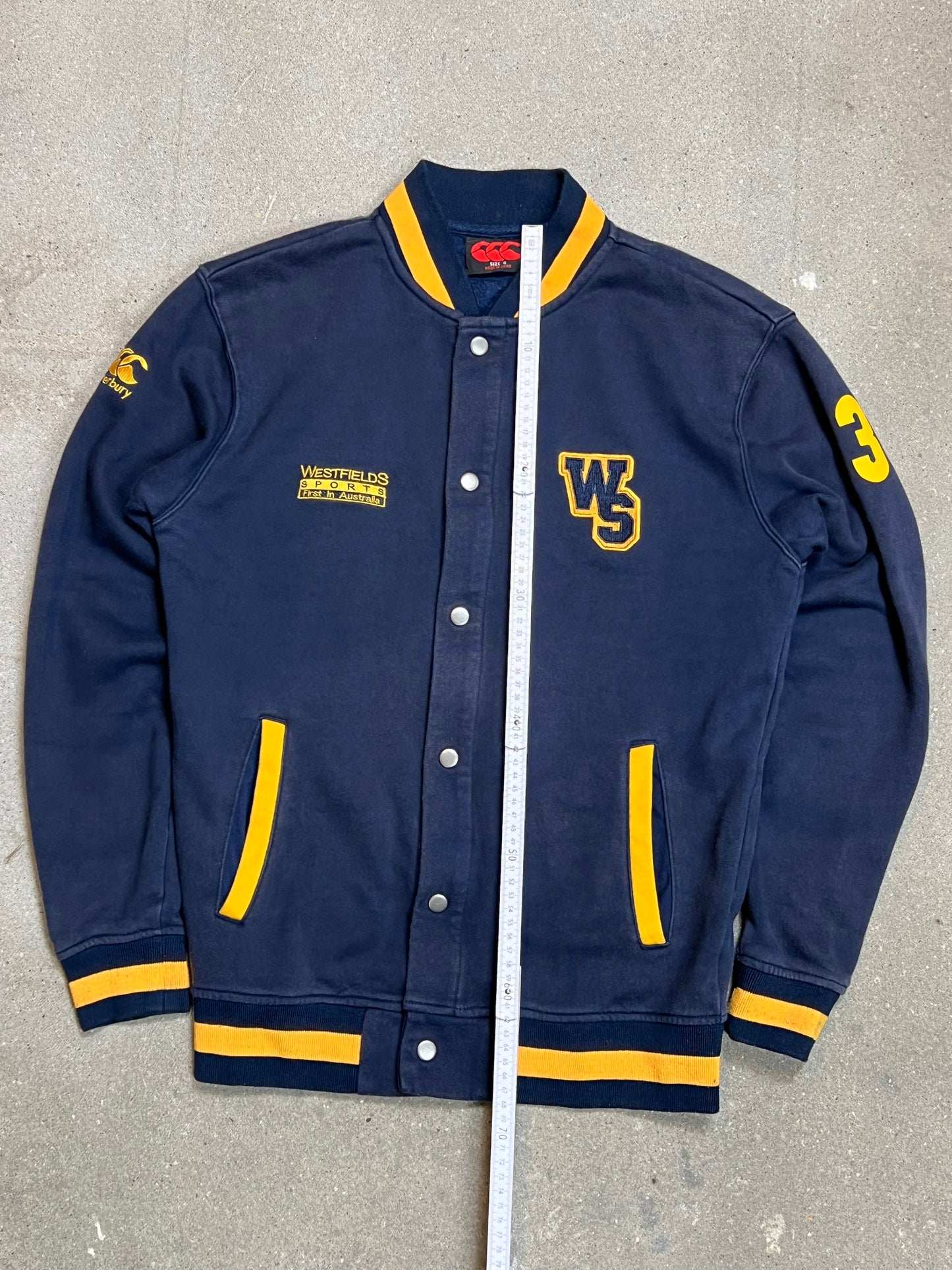 NAVY BLUE VINTAGE VARSITY JACKET UNBRANDED (SMALL)