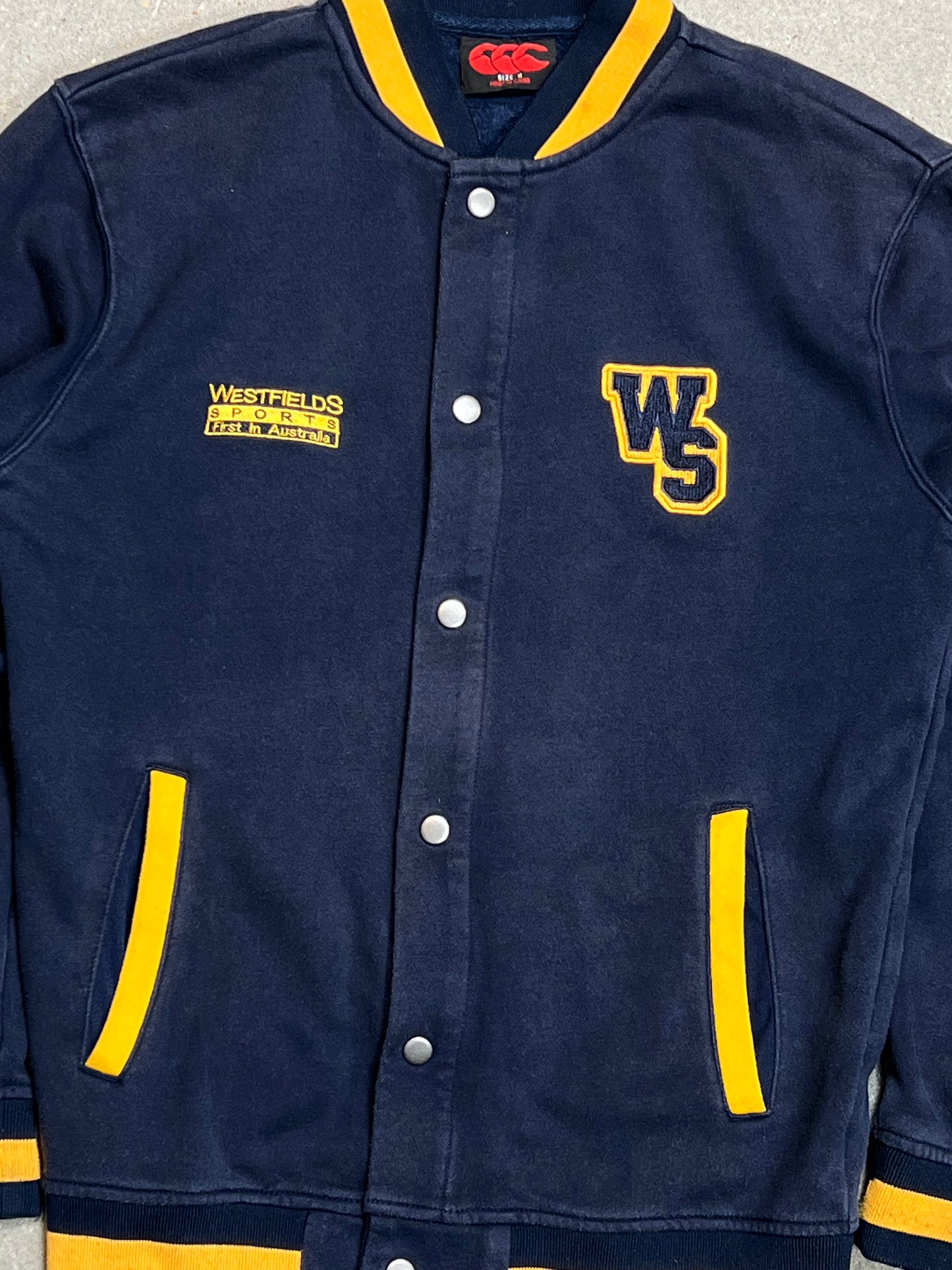 NAVY BLUE VINTAGE VARSITY JACKET UNBRANDED (SMALL)