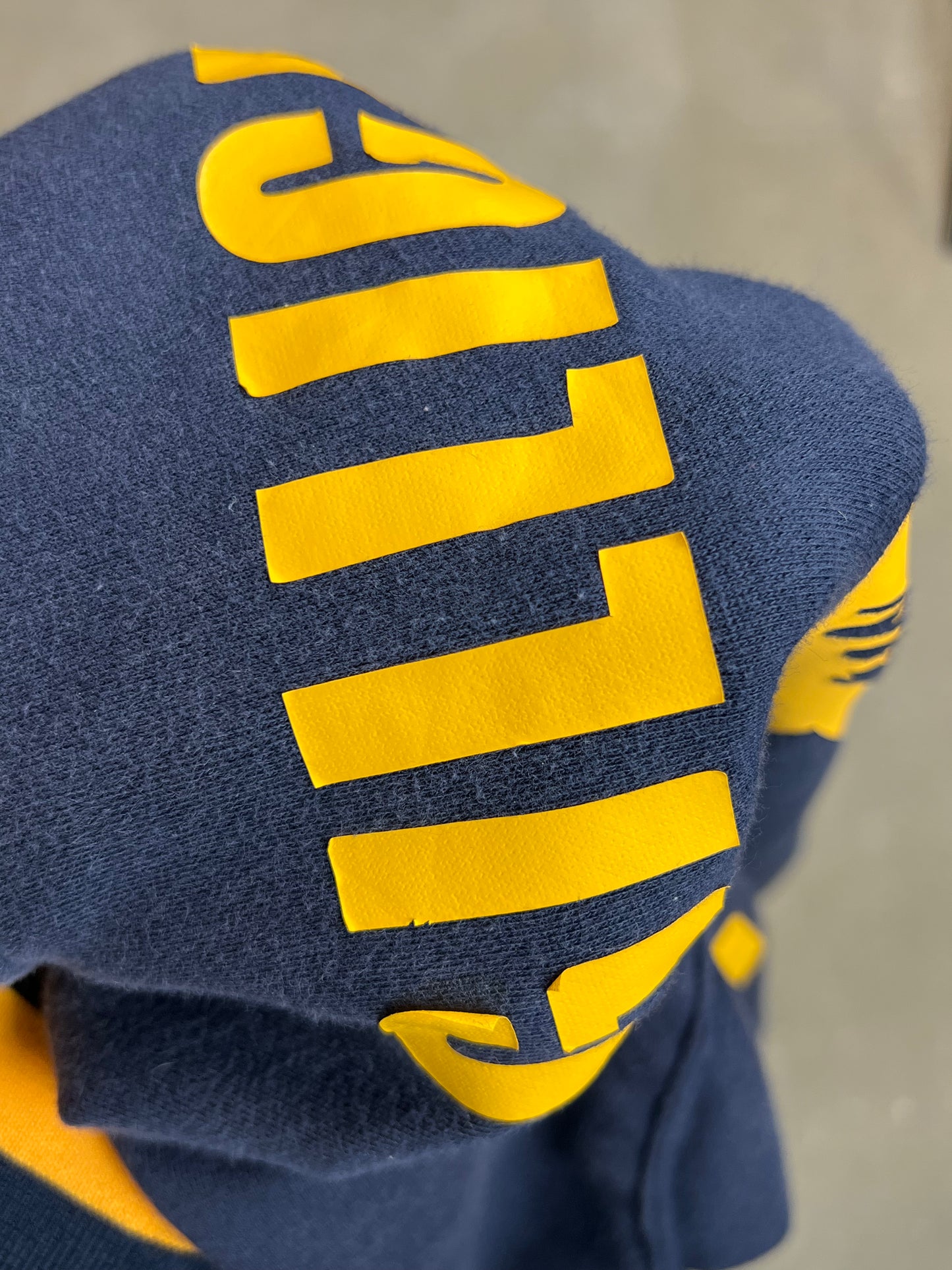 NAVY BLUE VINTAGE VARSITY JACKET UNBRANDED (SMALL)