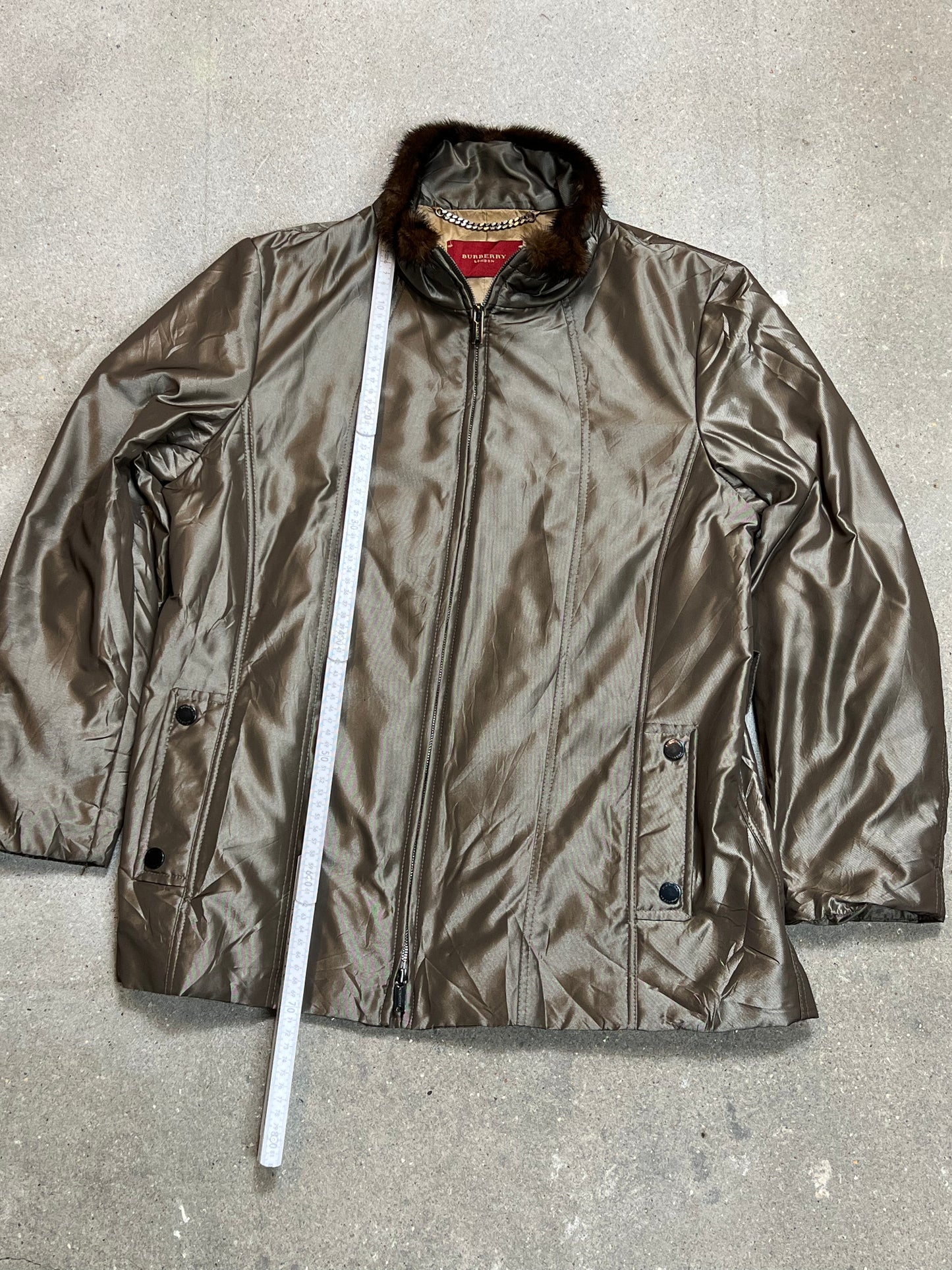 SHINY BROWN VINTAGE BURBERRY JACKET (MEDIUM)