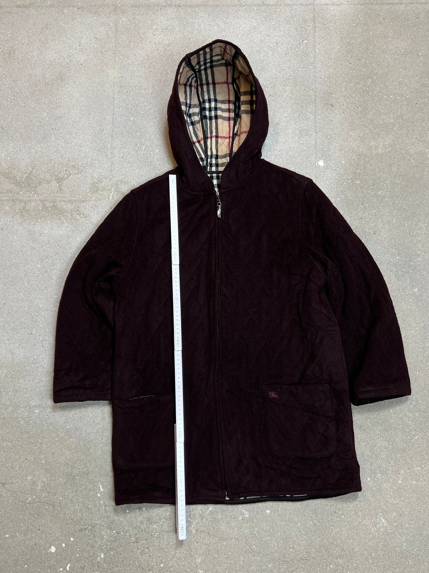 DARK RED VINTAGE BURBERRY JACKET (SMALL)