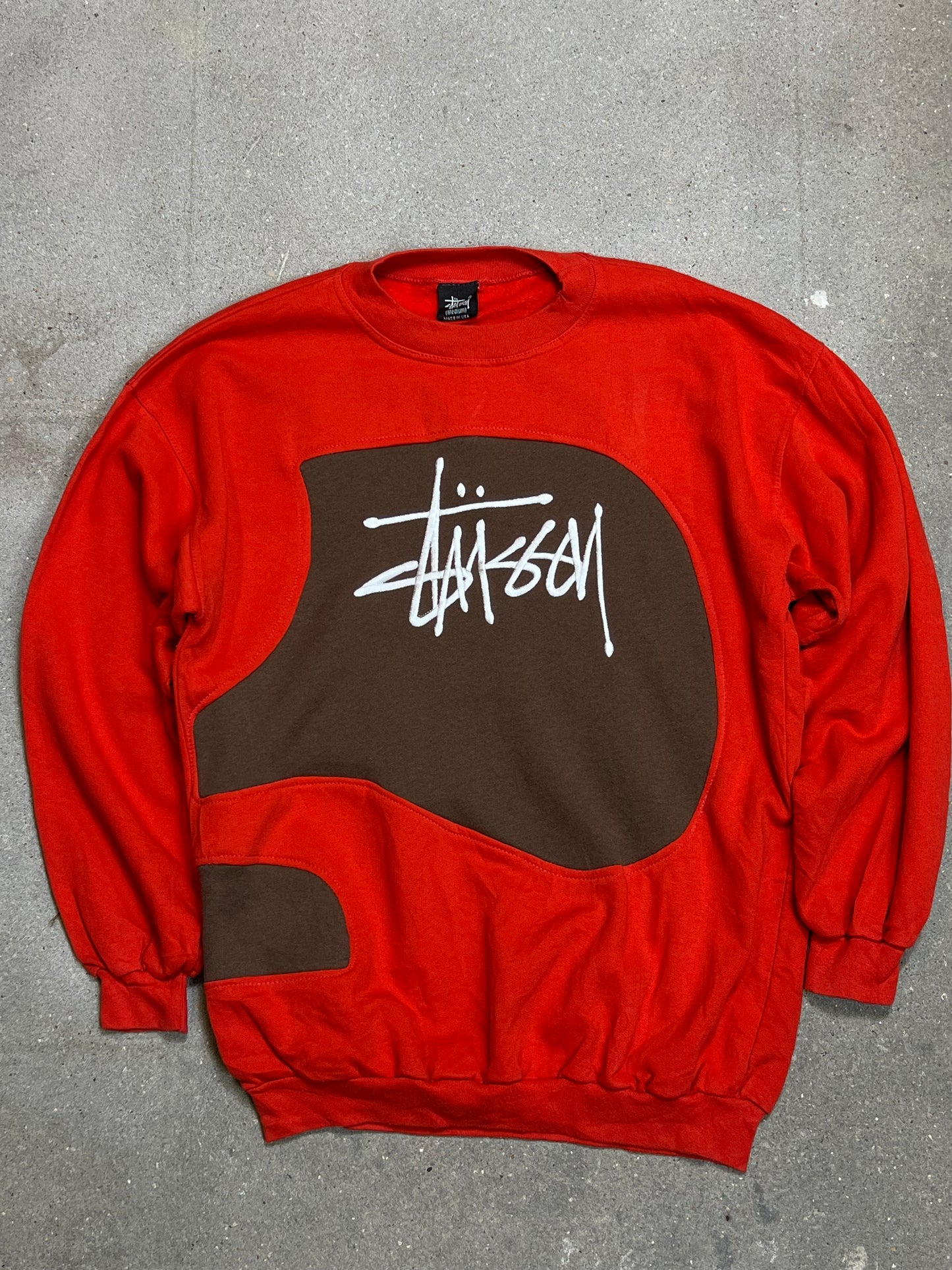 STUSSY VINTAGE RENEWED UPCYCLED SWEATSHIRT (SMALL)