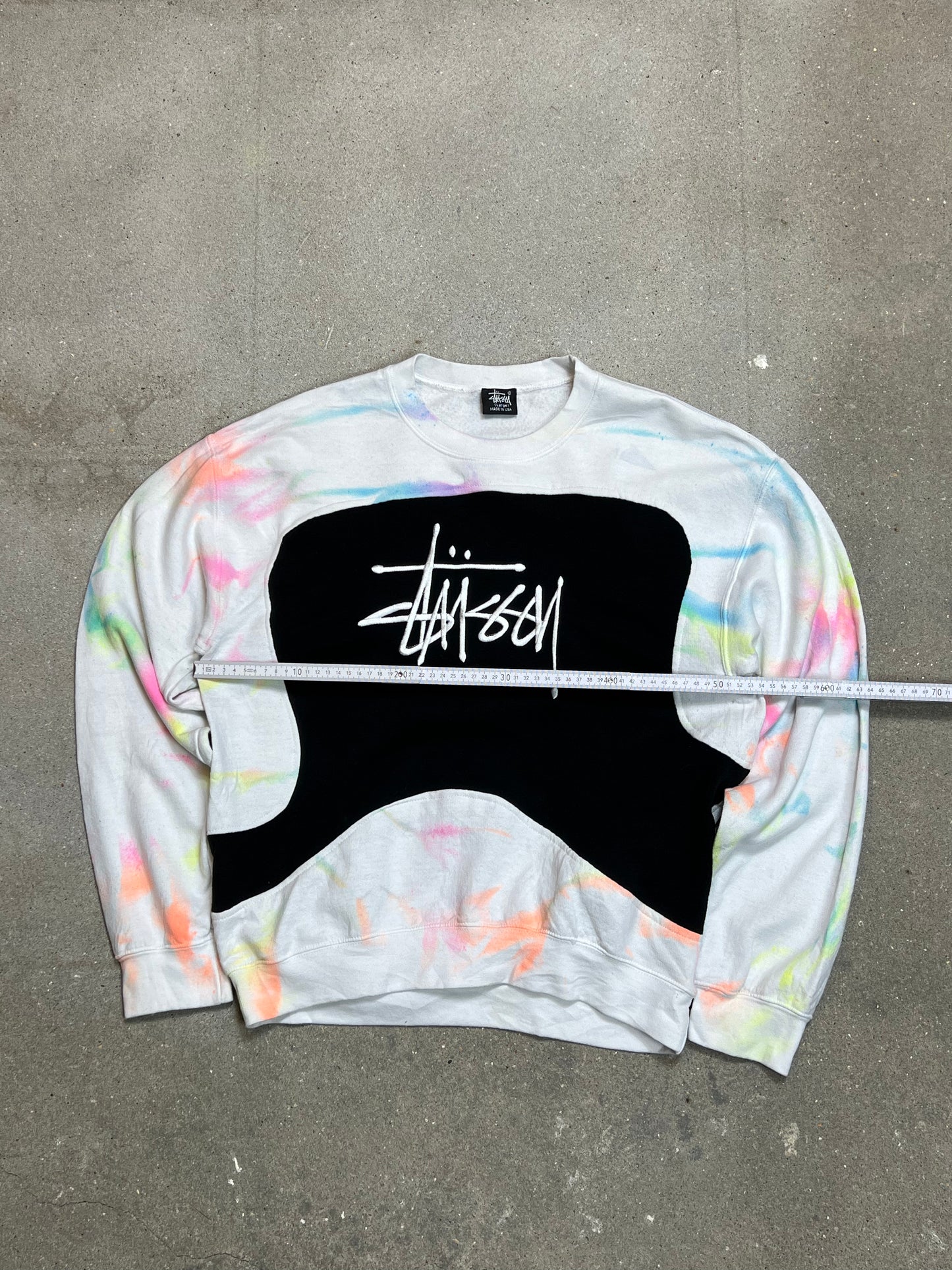 STUSSY VINTAGE RENEWED UPCYCLED SWEATSHIRT (MEDIUM)