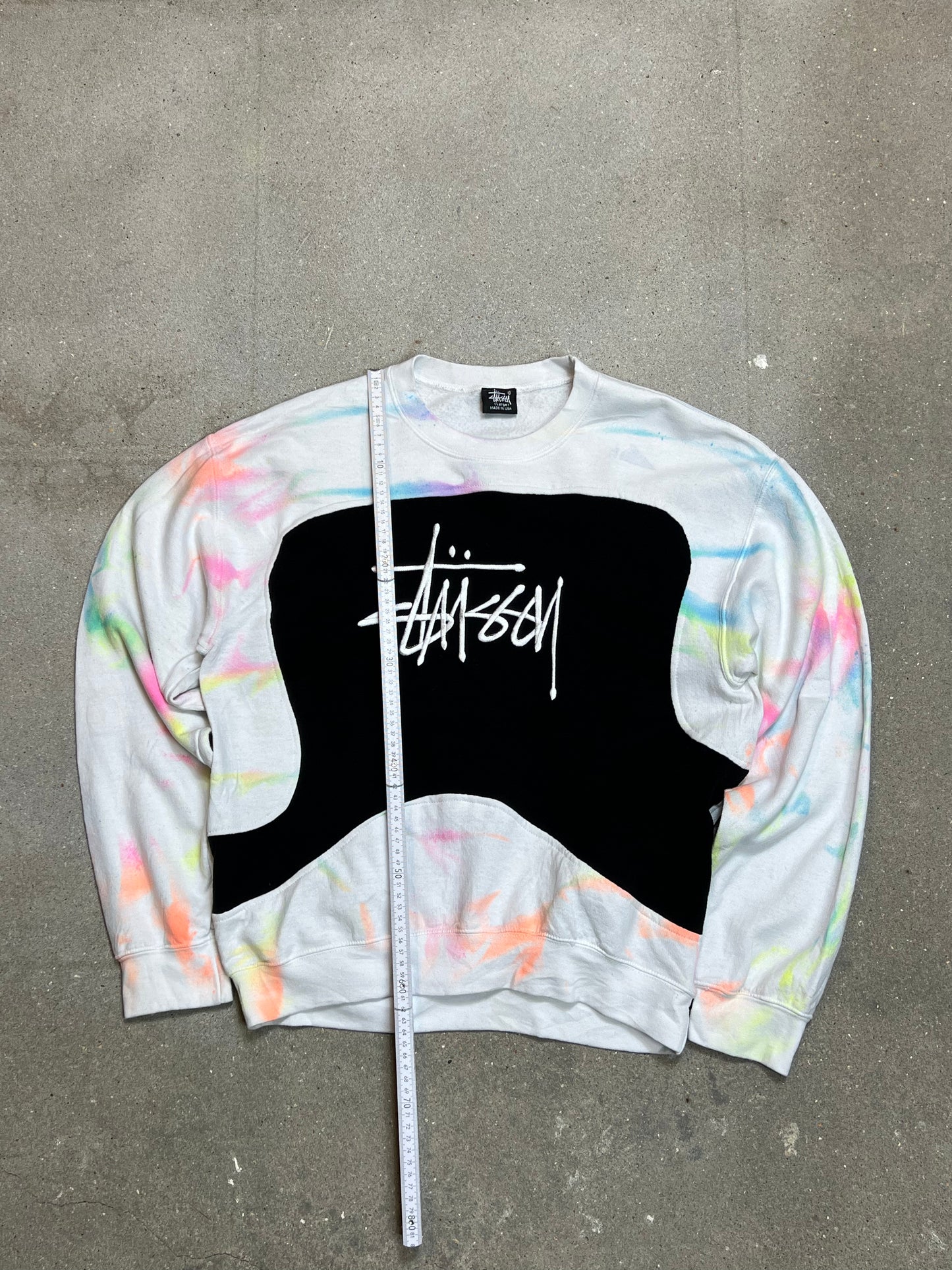 STUSSY VINTAGE RENEWED UPCYCLED SWEATSHIRT (MEDIUM)