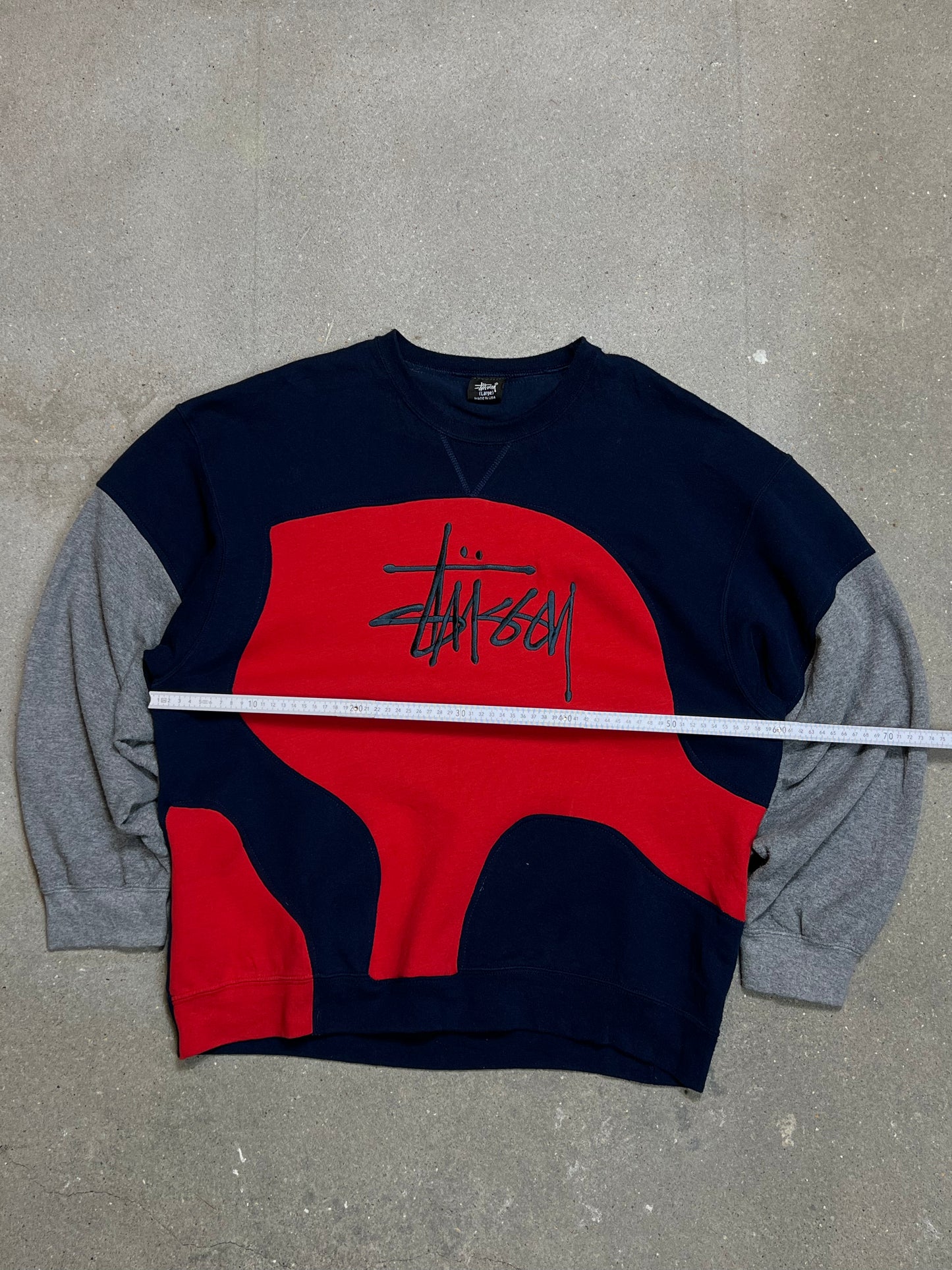 STUSSY VINTAGE RENEWED UPCYCLED SWEATSHIRT (XLARGE)