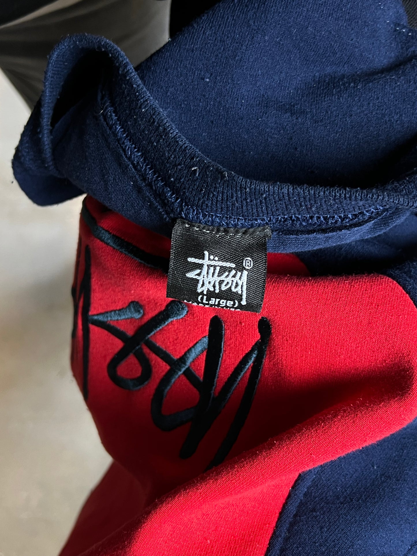 STUSSY VINTAGE RENEWED UPCYCLED SWEATSHIRT (XLARGE)