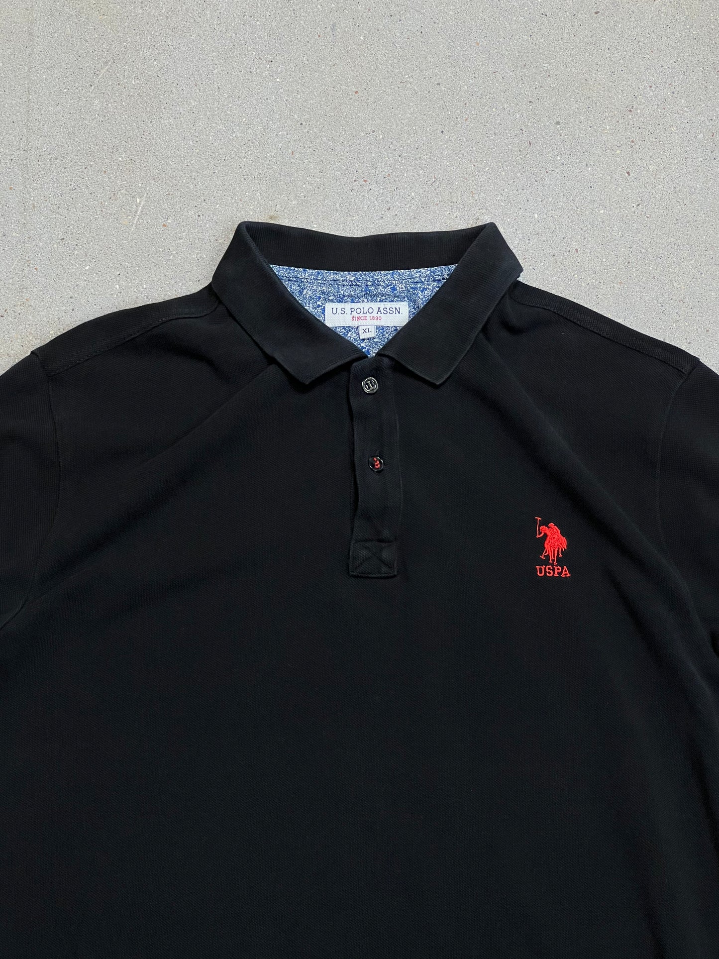 SCHWARZES USPA US POLO ASSN SLIM FIT PIQUE POLO (XL)