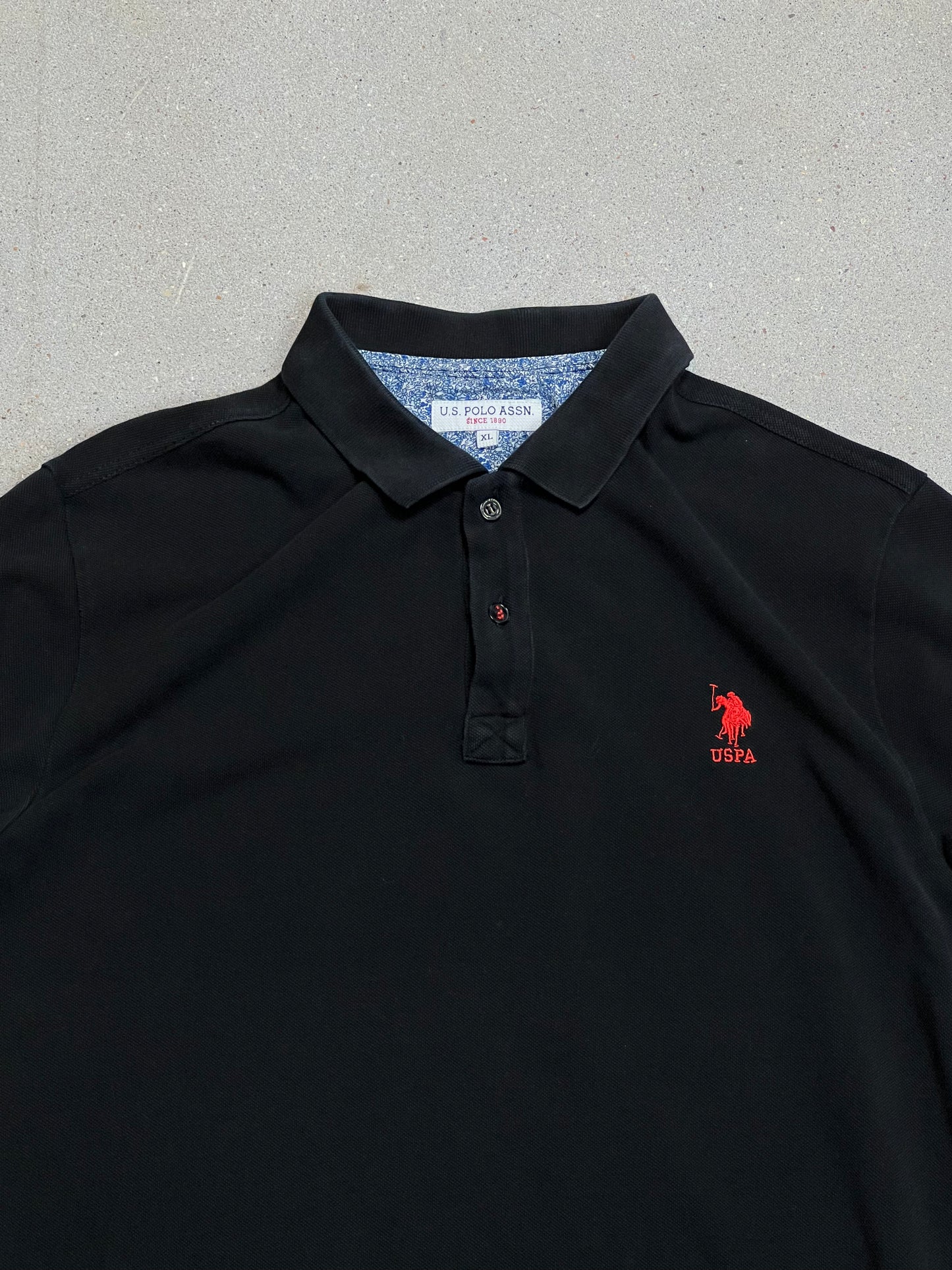 SCHWARZES USPA US POLO ASSN SLIM FIT PIQUE POLO (XL)